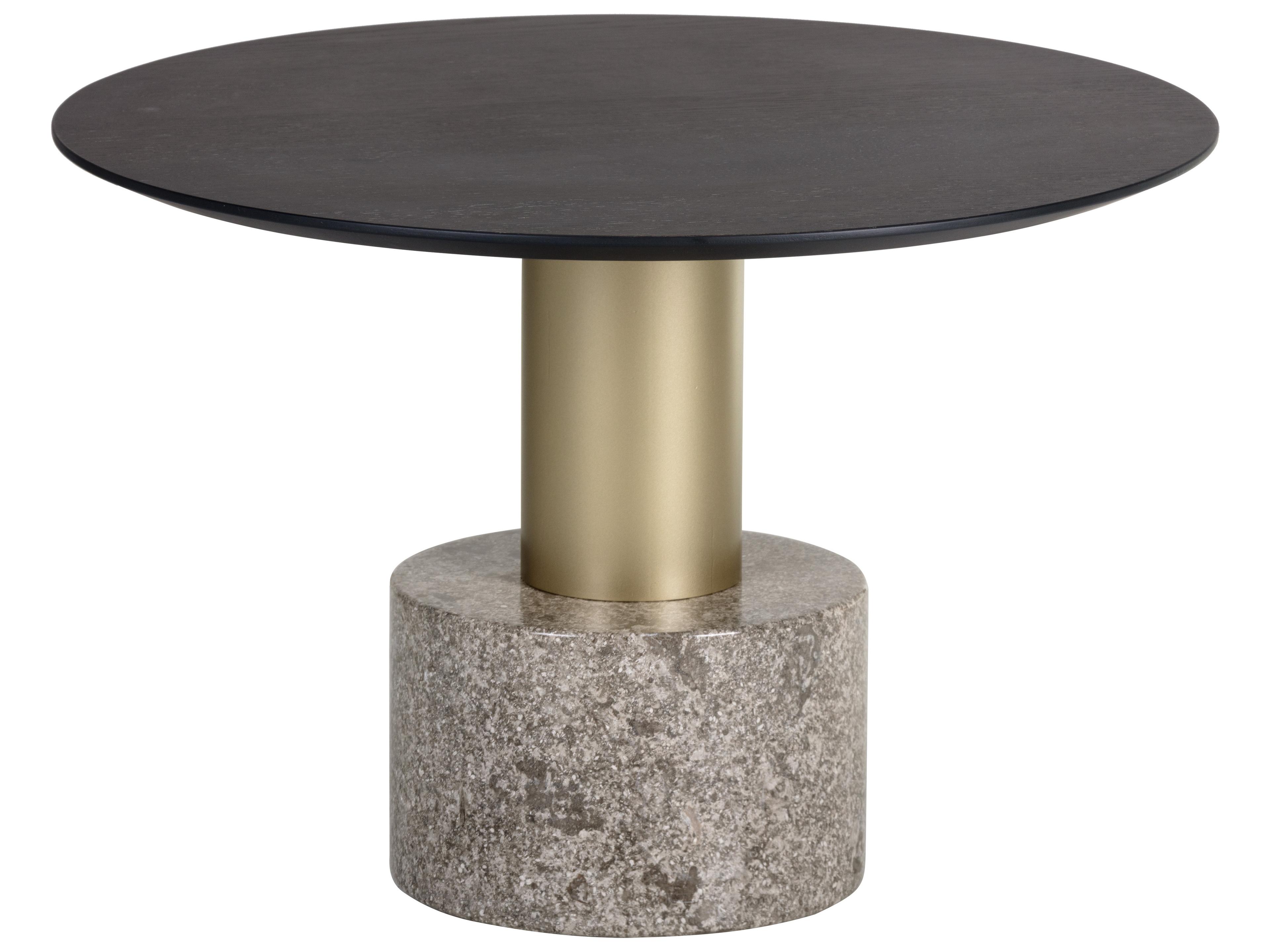 Sunpan Artezia Monaco Round Wood Grey Gold Coffee Table