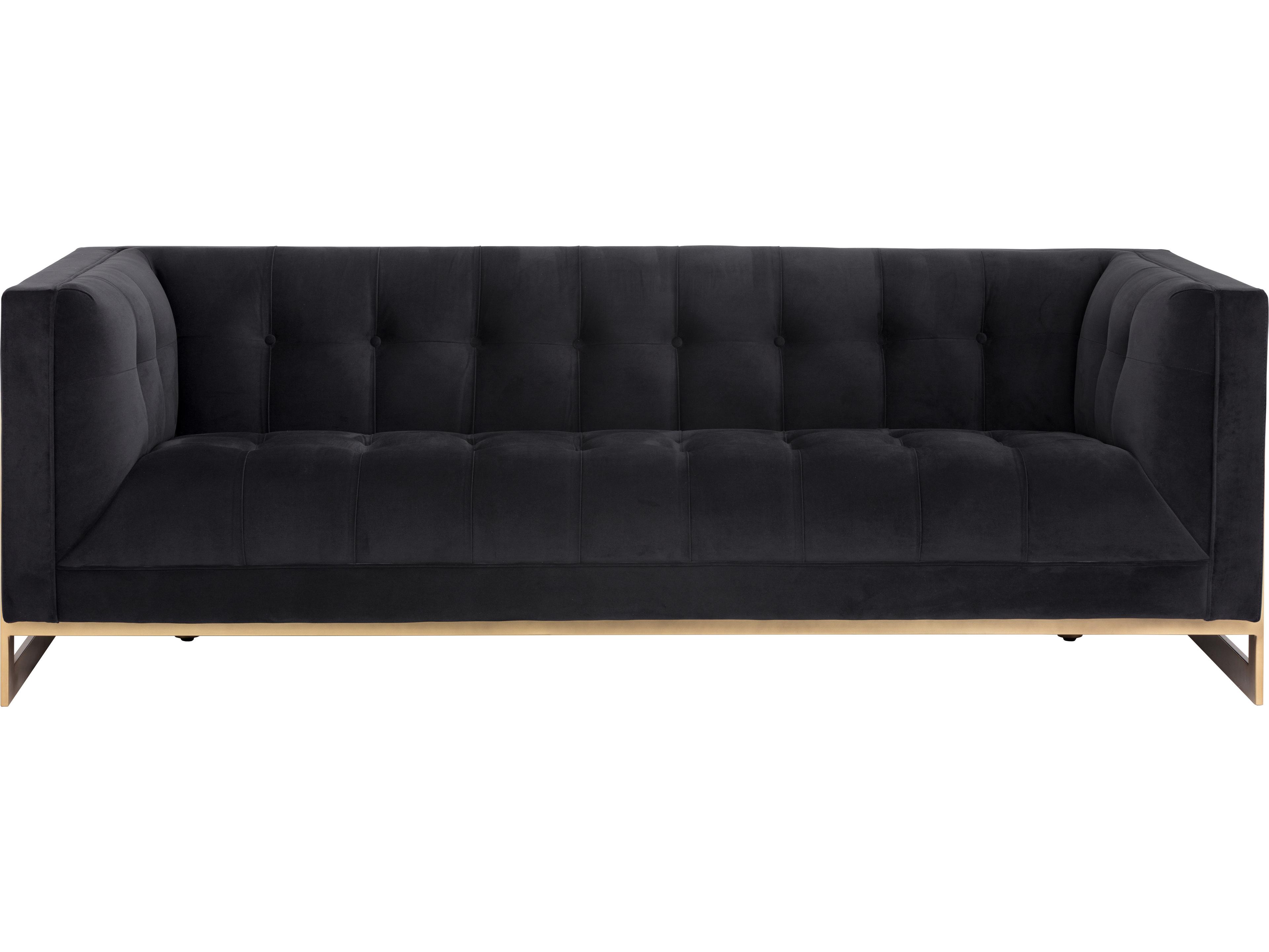 Sunpan Irongate Ekon Abbington Black Rustic Bronze Upholstered Sofa
