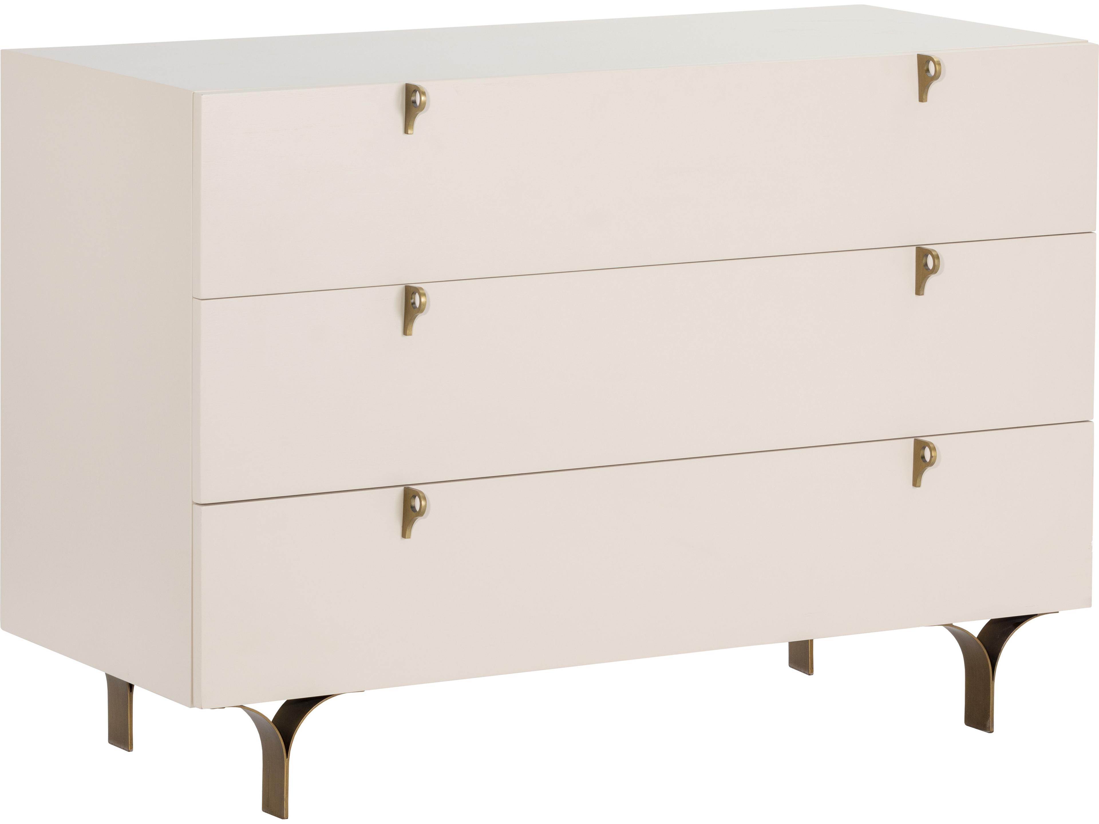 Sunpan Zenn Celine 3-Drawers White Rubberwood Dresser