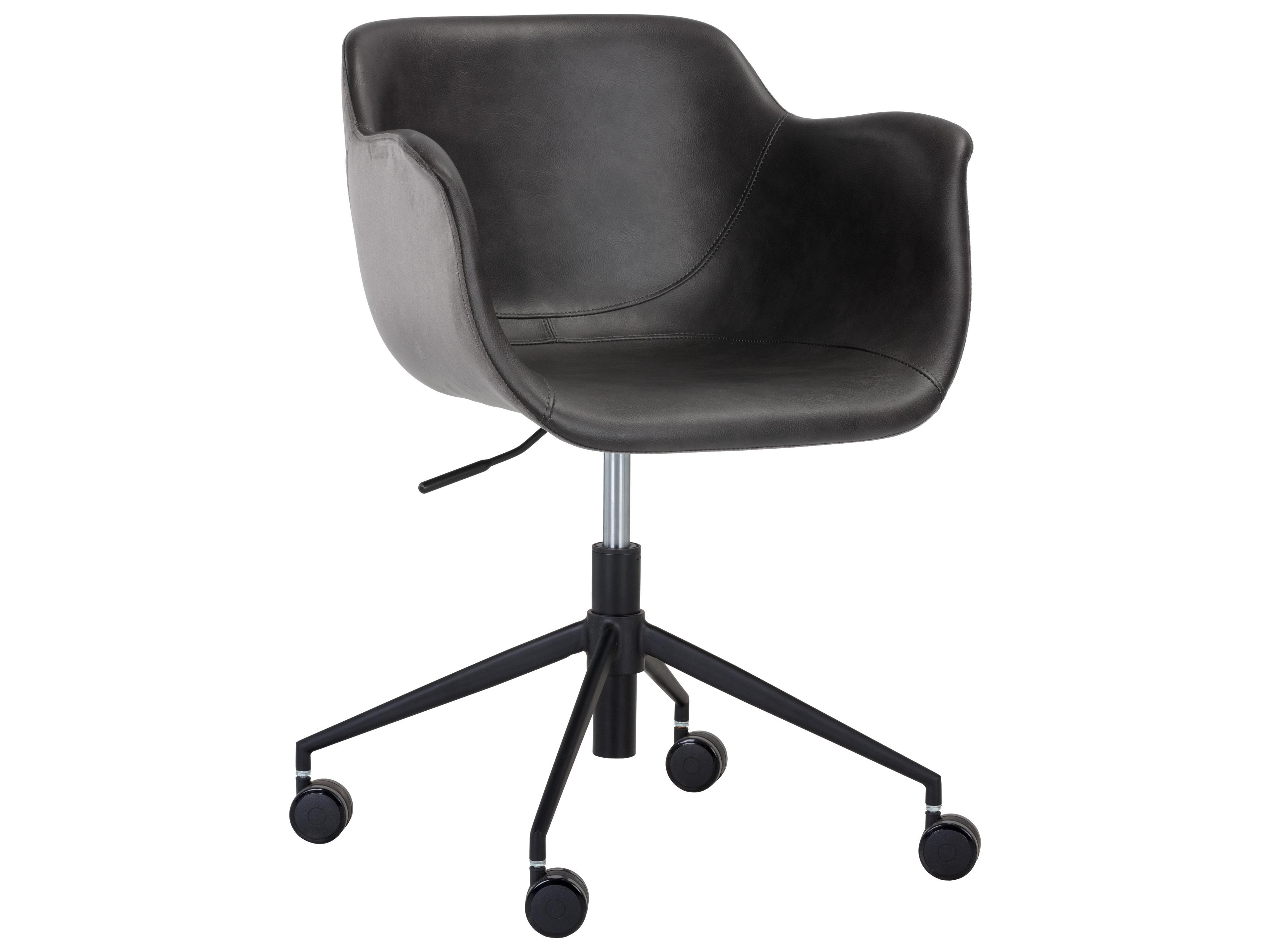 Sunpan Junction Gray Faux Leather Adjustable Swivel Computer Office Chair