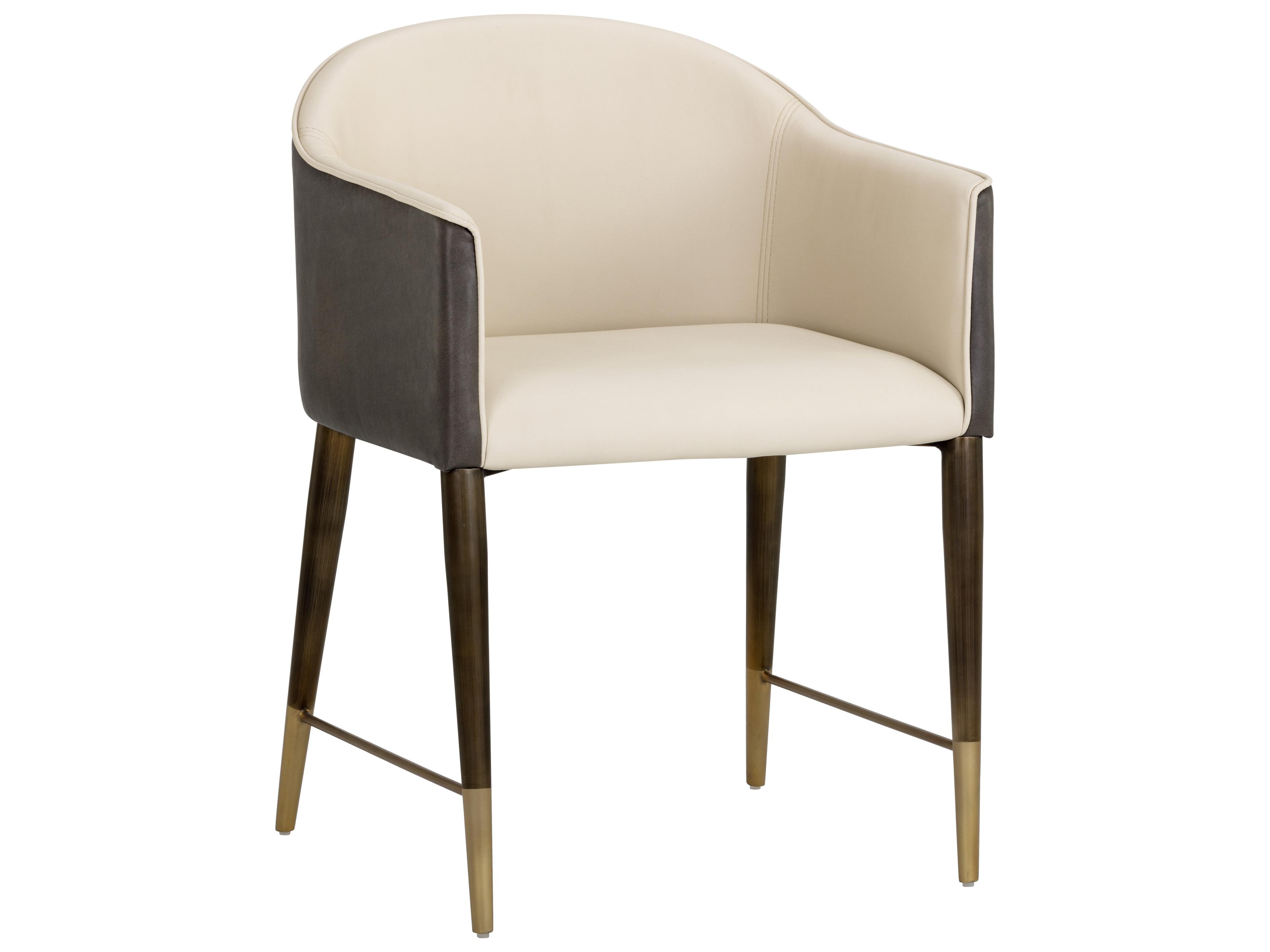 Sunpan Kylin Dining Armchair in Dillon Cream / Bravo Ash