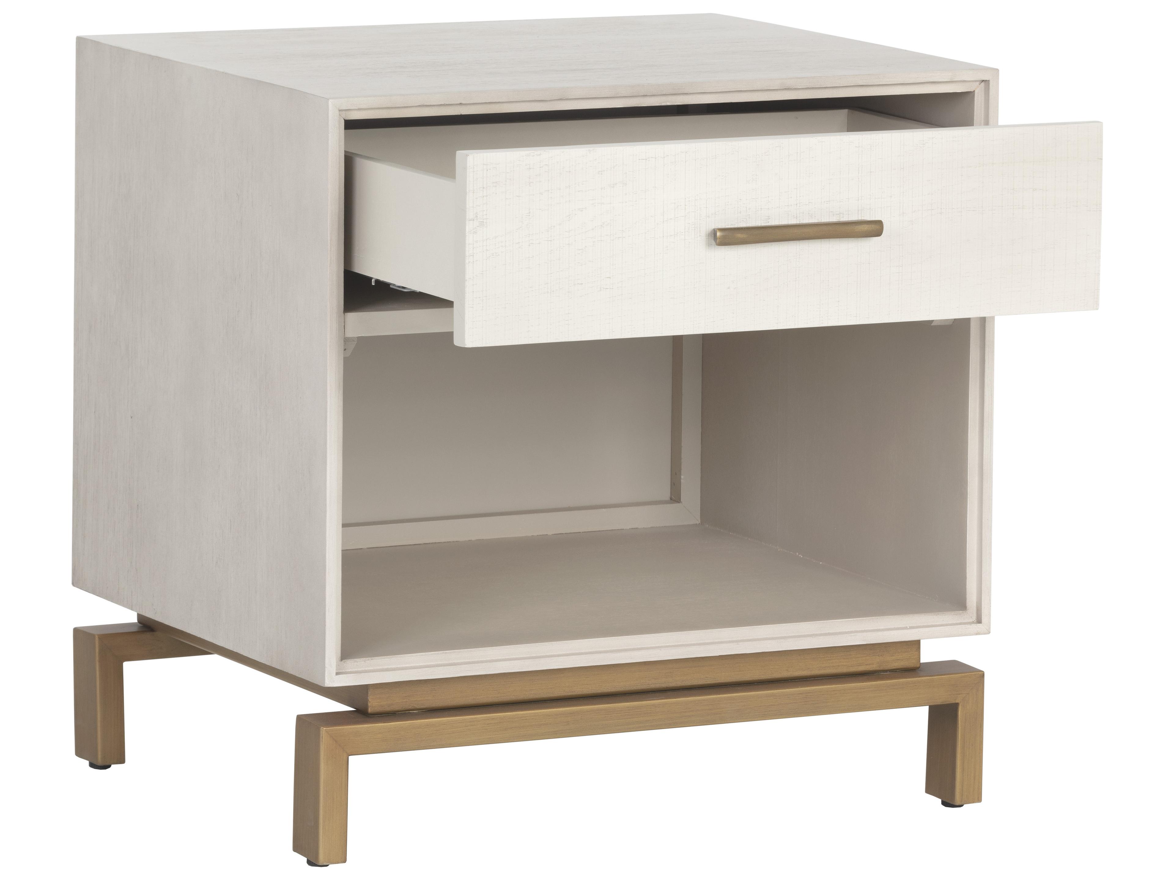 Sunpan Valencia 1-Drawer Beige Oak Wood Nightstand