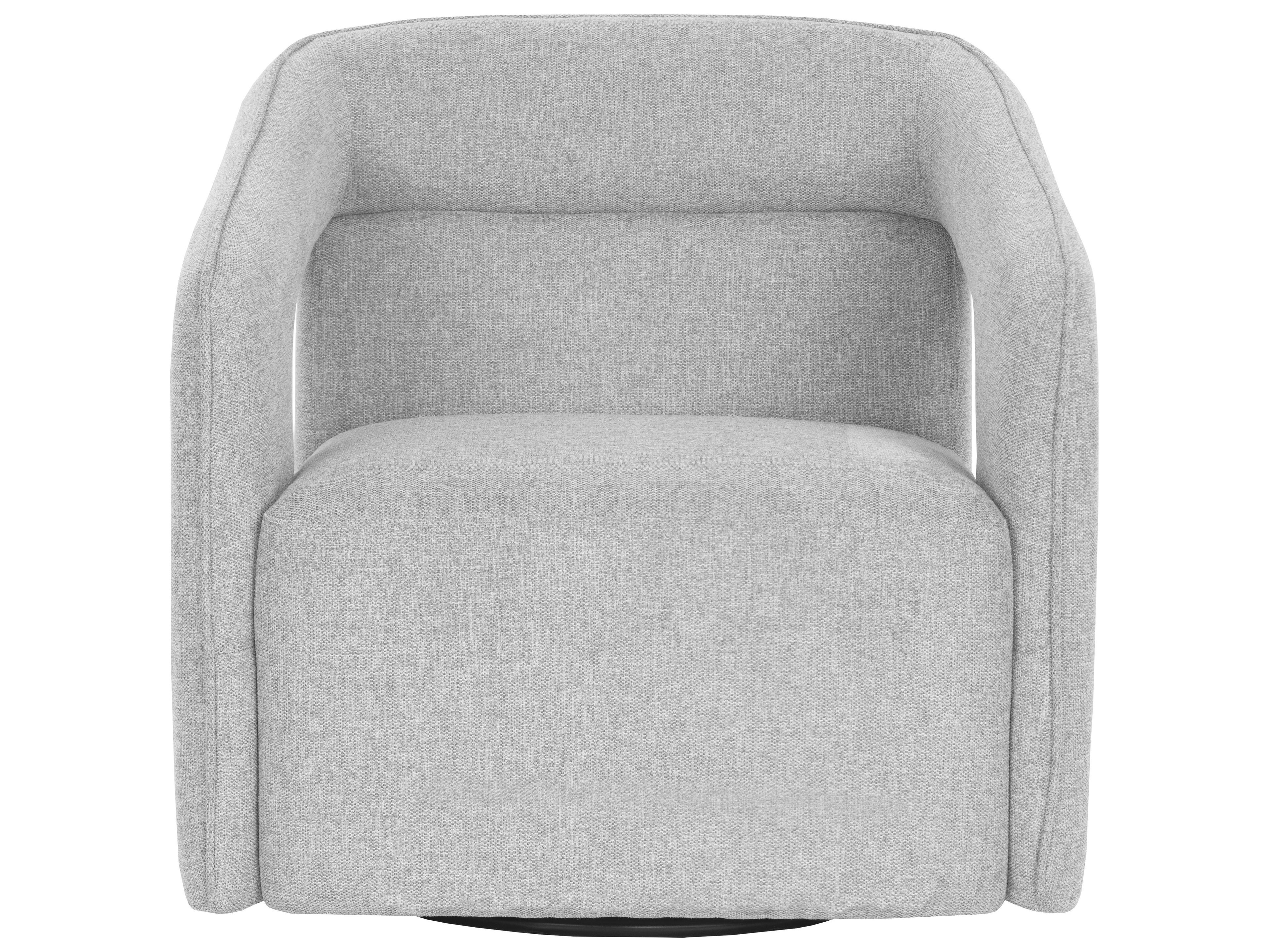 Sunpan Kendrick Swivel Gray Fabric Accent Chair