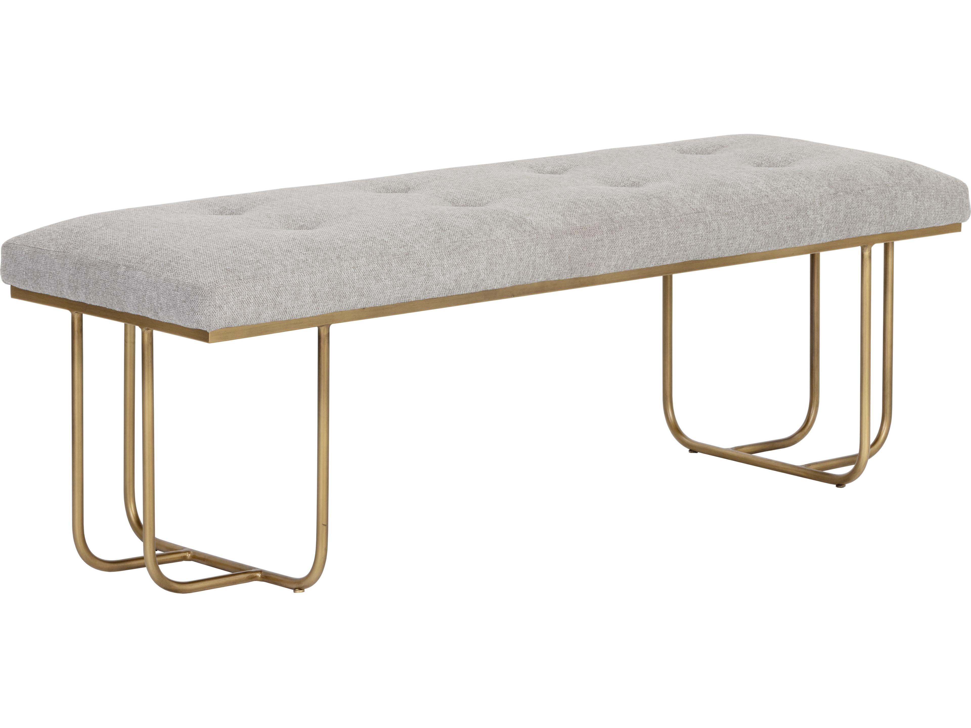Sunpan Maverick Belfast Heather Grey Upholstered Accent Bench