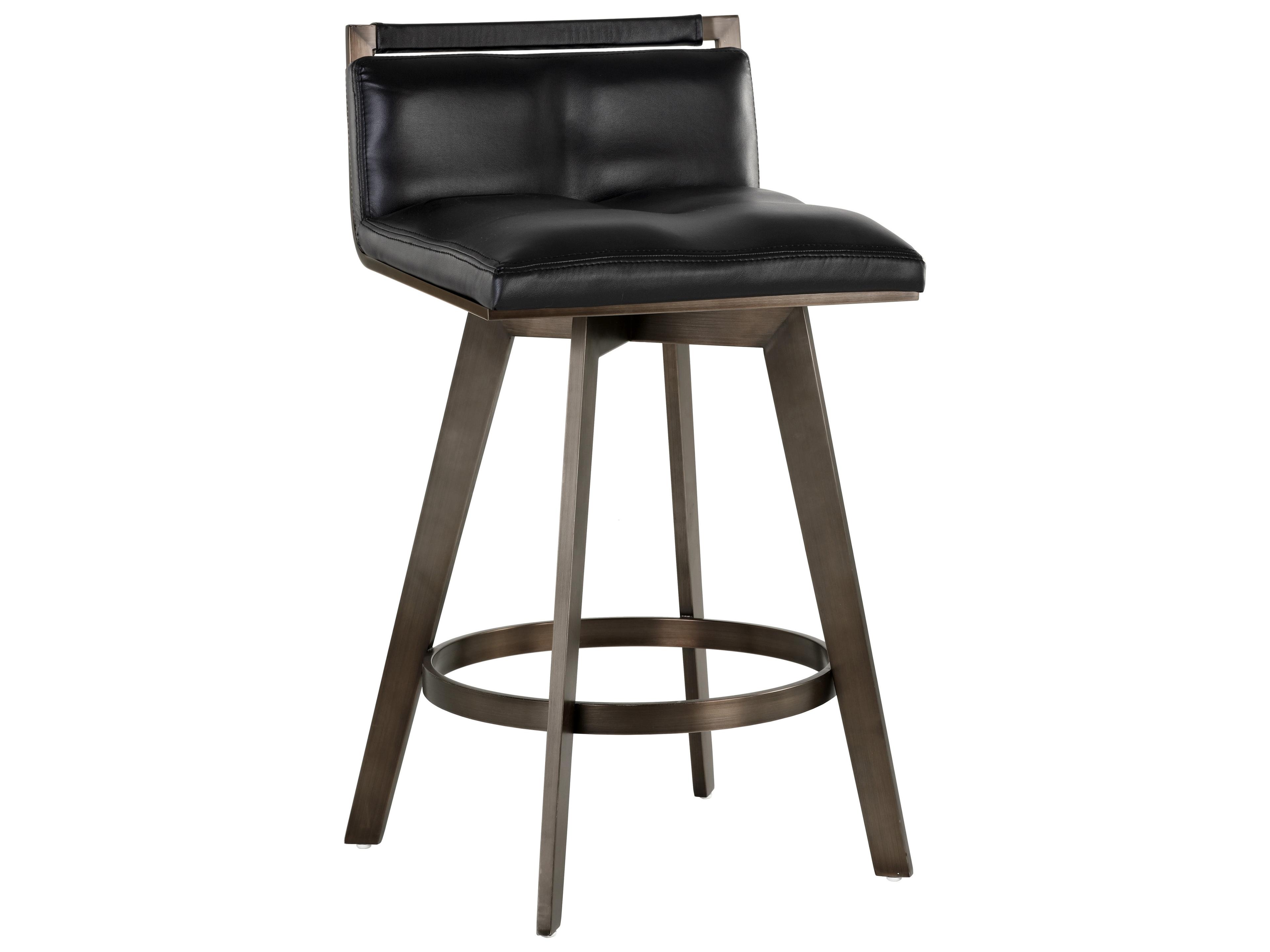 Sunpan Ikon Arizona Swivel Castillo Black Antique Brass Counter Stool