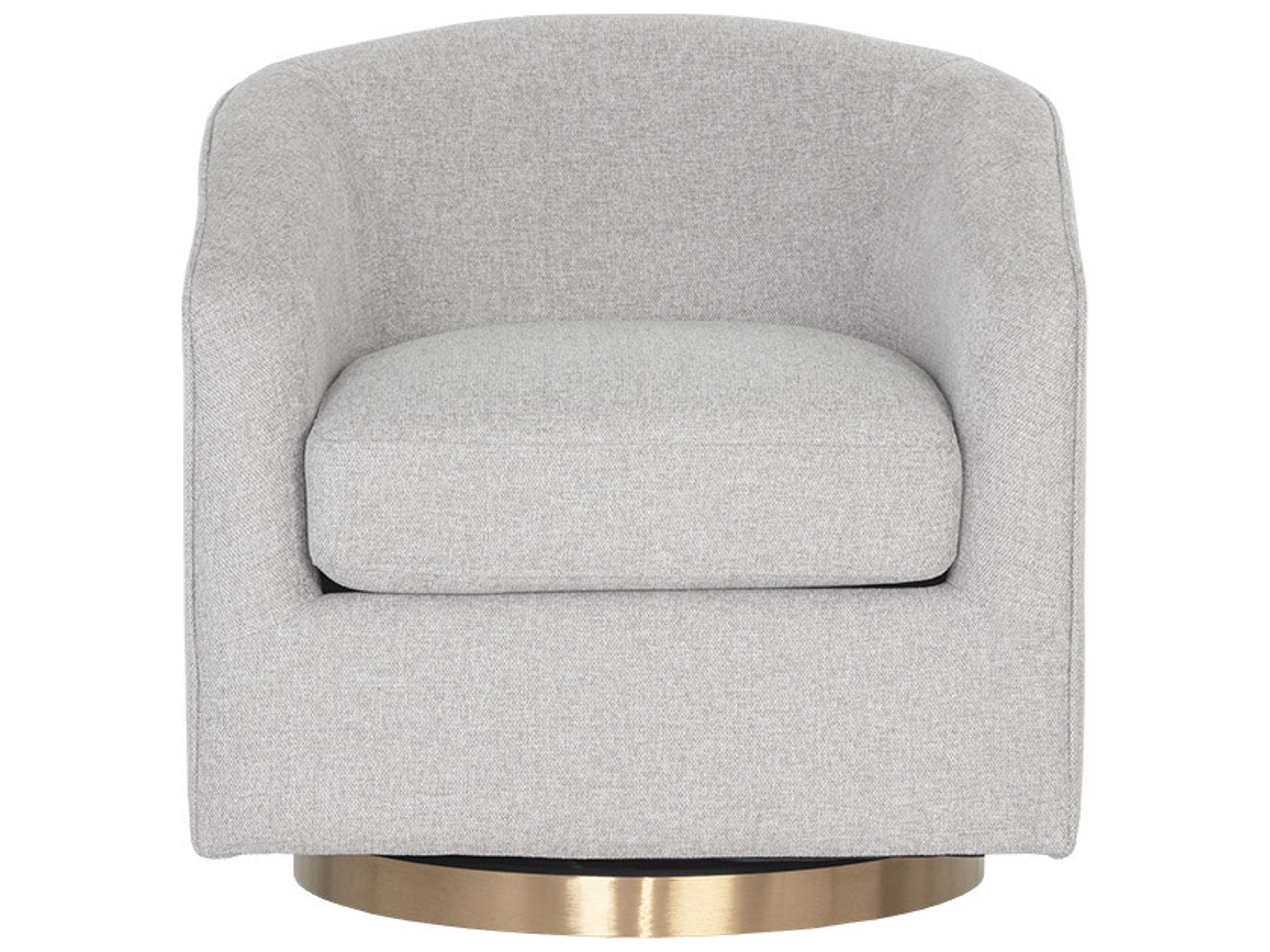 Sunpan Hazel Swivel Gray Fabric Accent Chair