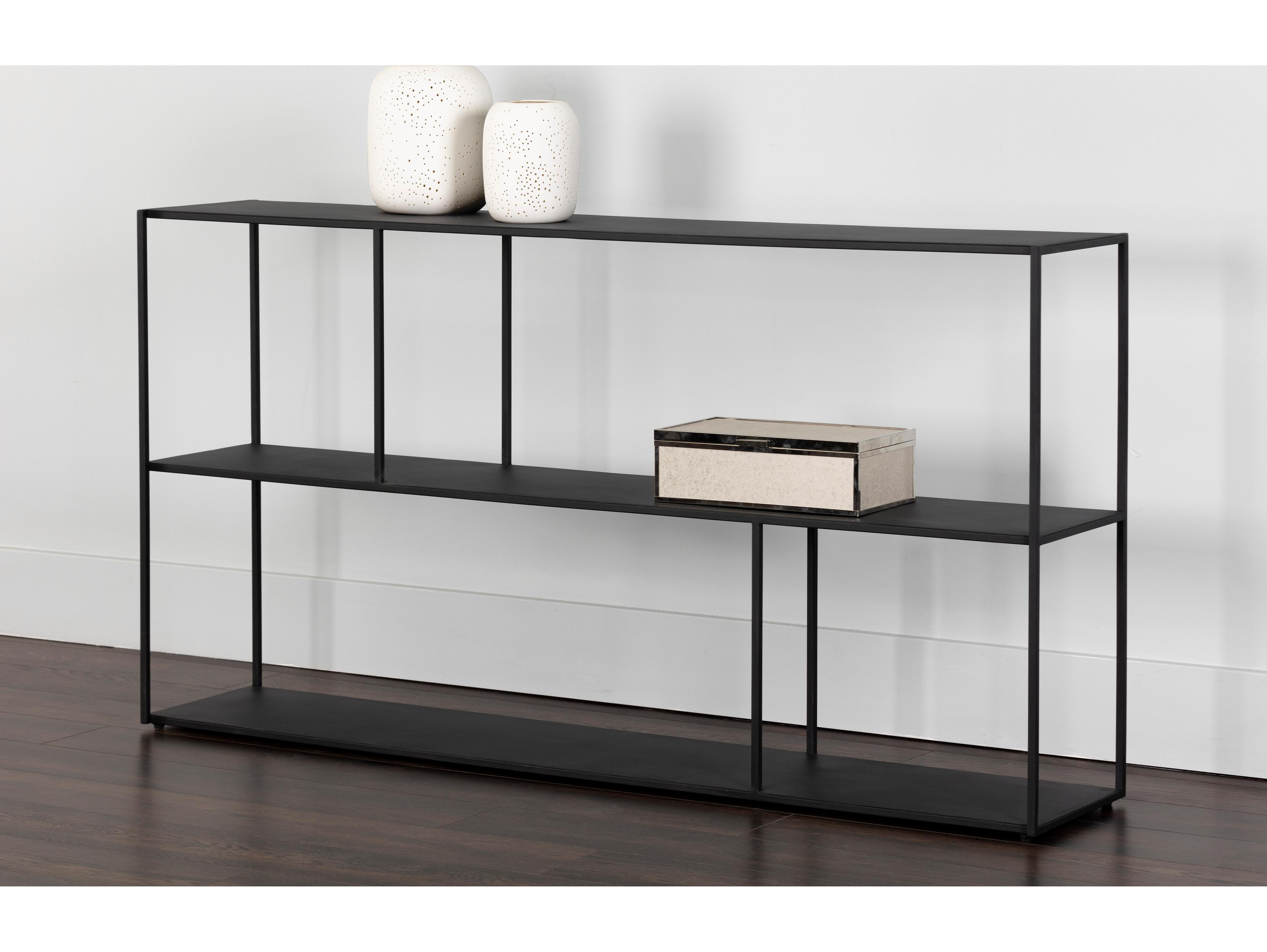 Sunpan Mixt Matte Black Bookcase