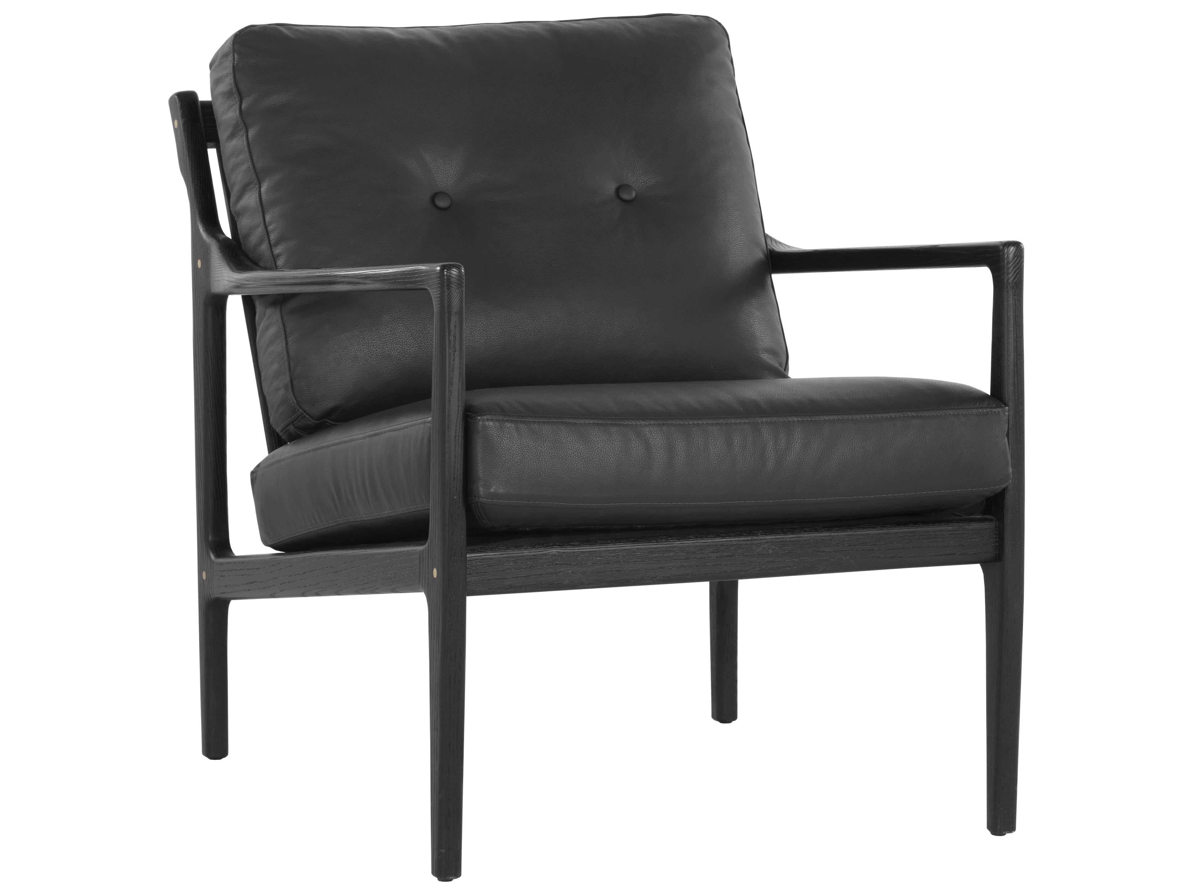 Sunpan Gilmore Black Leather Accent Chair