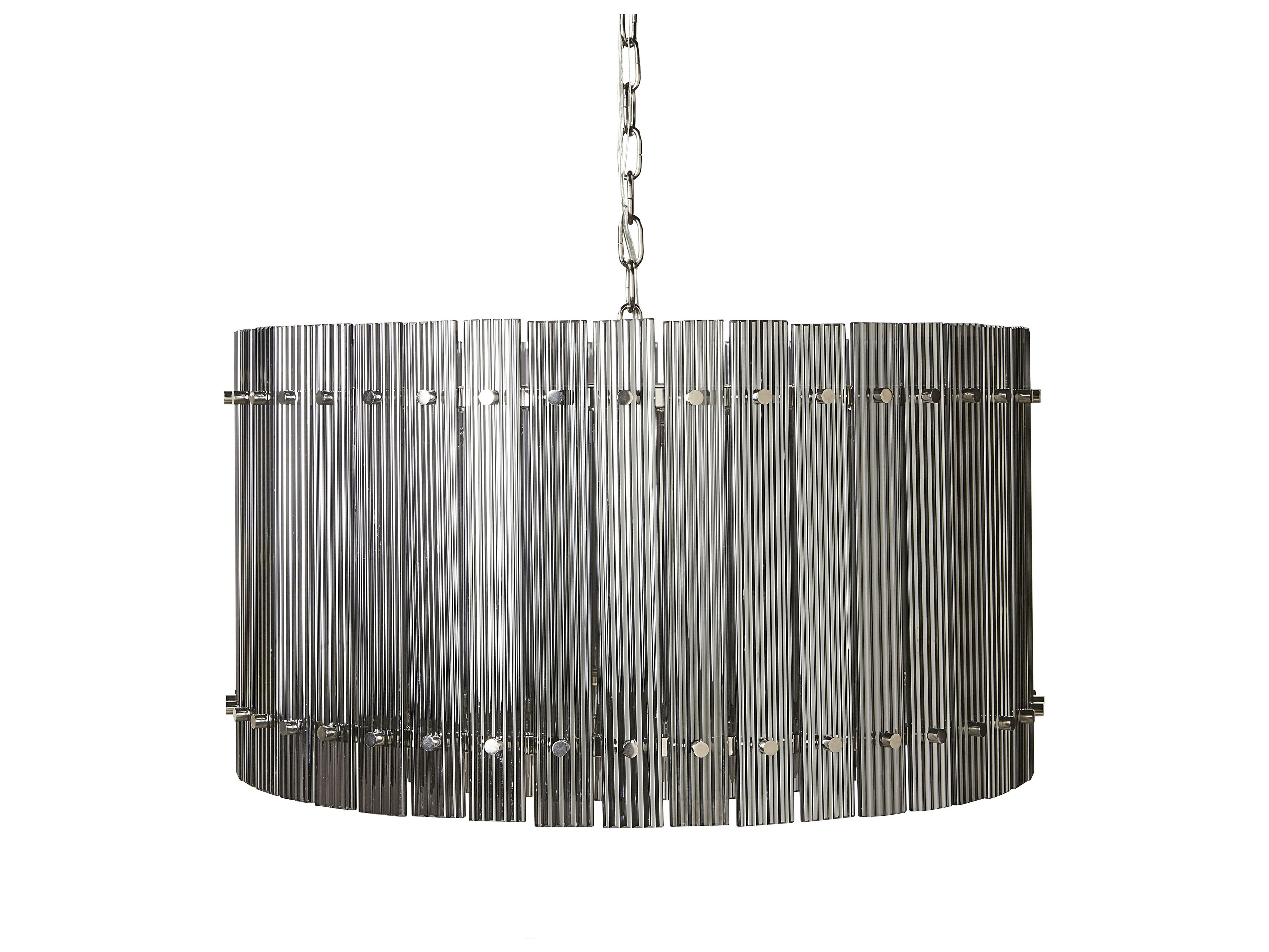Sunpan Kore 12-Light Nickel Smoke Grey Drum Pendant