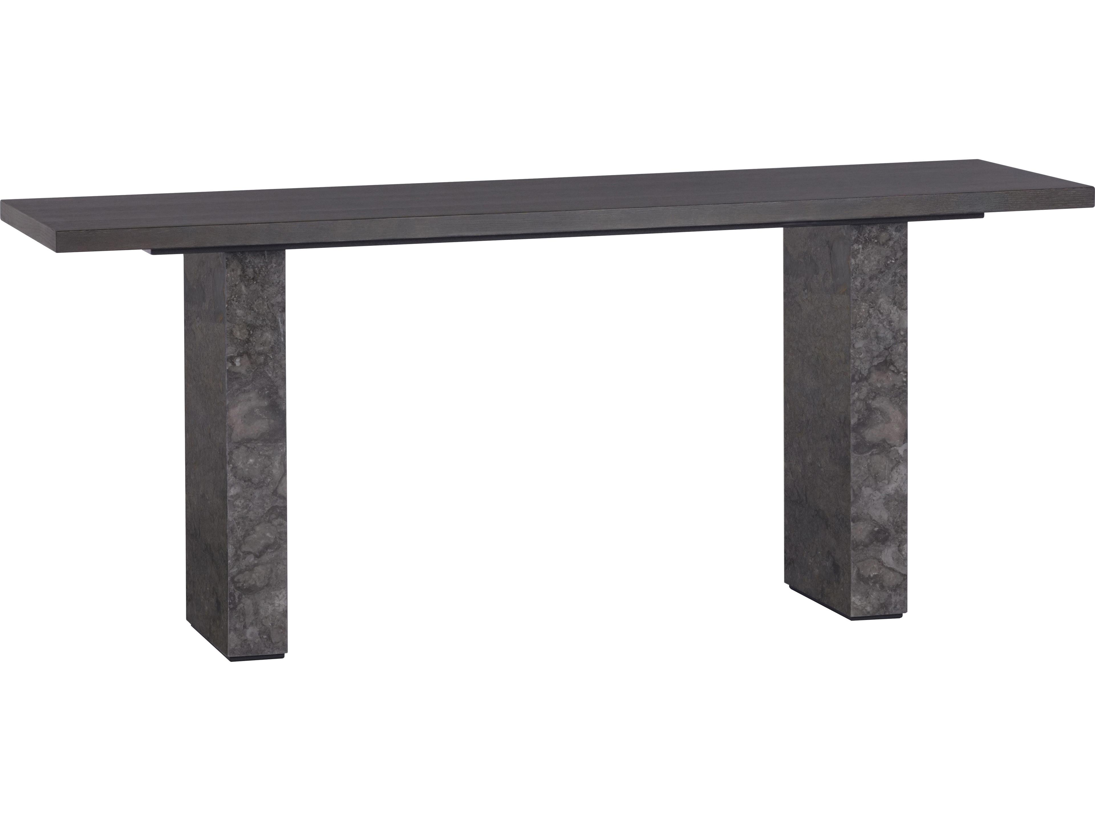 Sunpan Rebel Rectangular Wood Grey Marble Charcoal Console Table