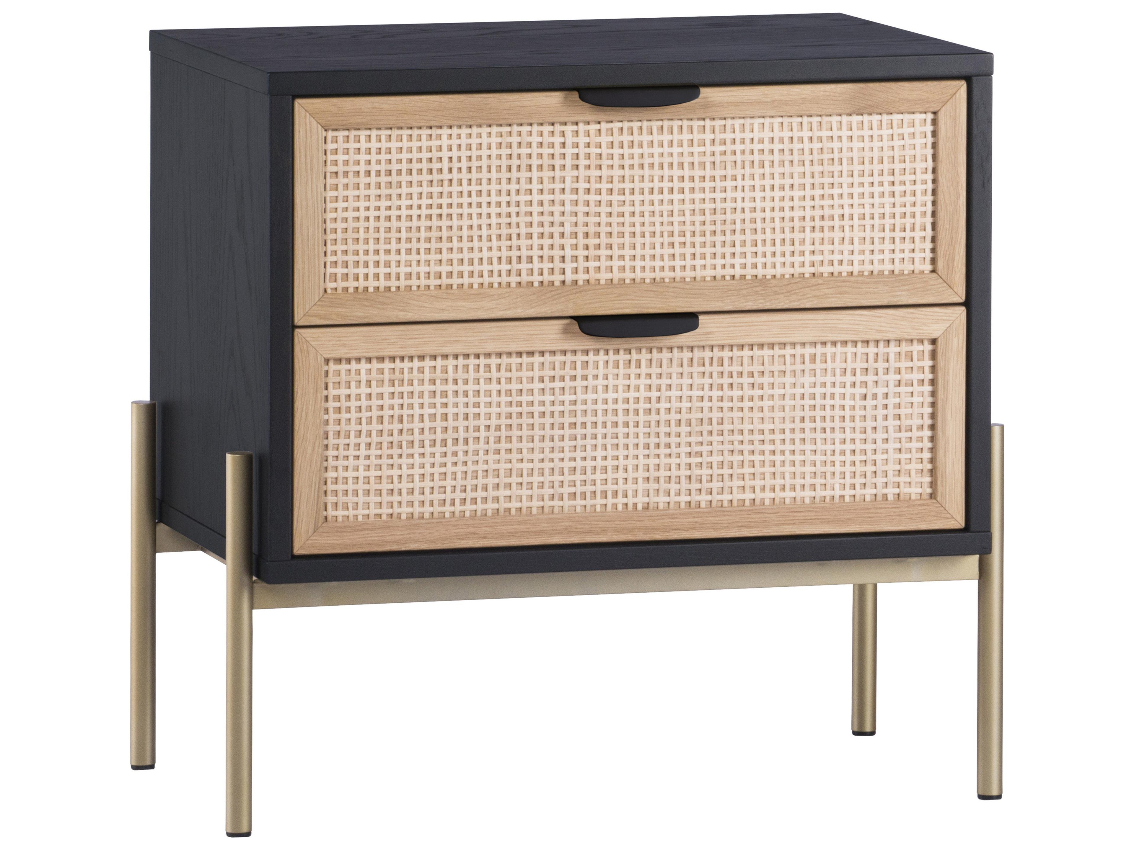 Sunpan Artezia Avida 2-Drawers Oak Wood Nightstand