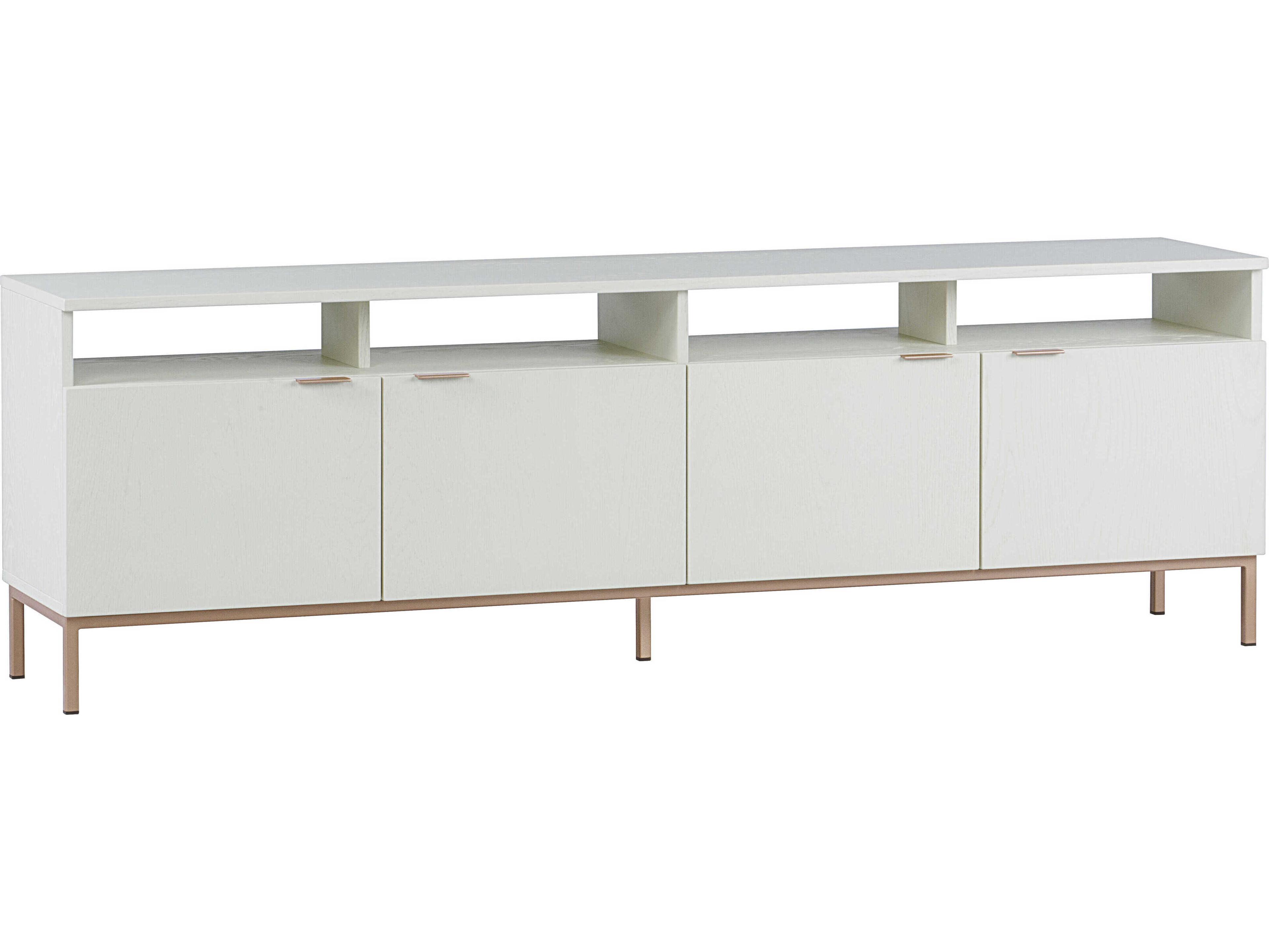 Sunpan Artezia Ambrose 72" Oak Wood Cream Champagne Gold Media Console