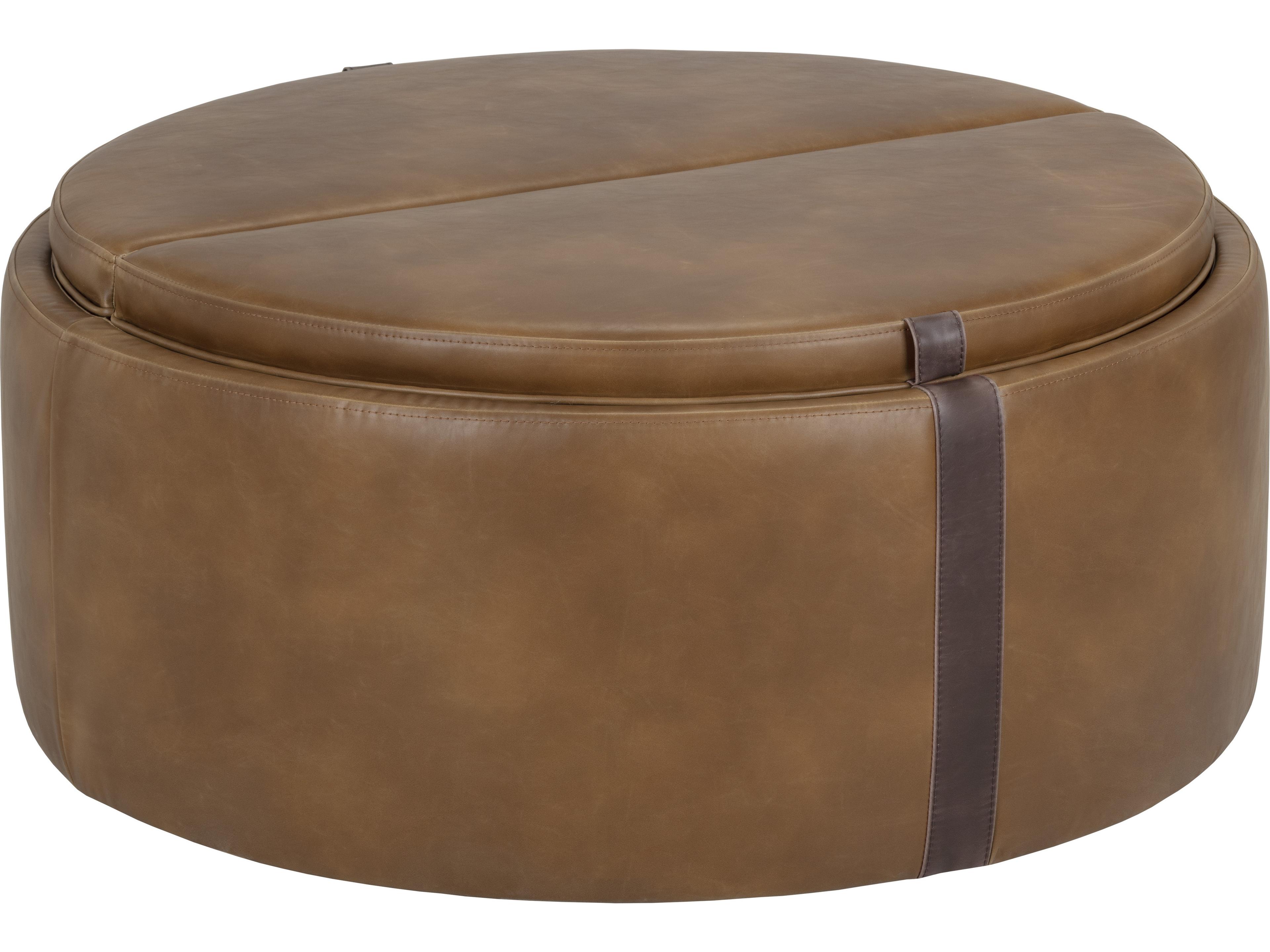 Sunpan Borelli Brown Faux Leather Ottoman