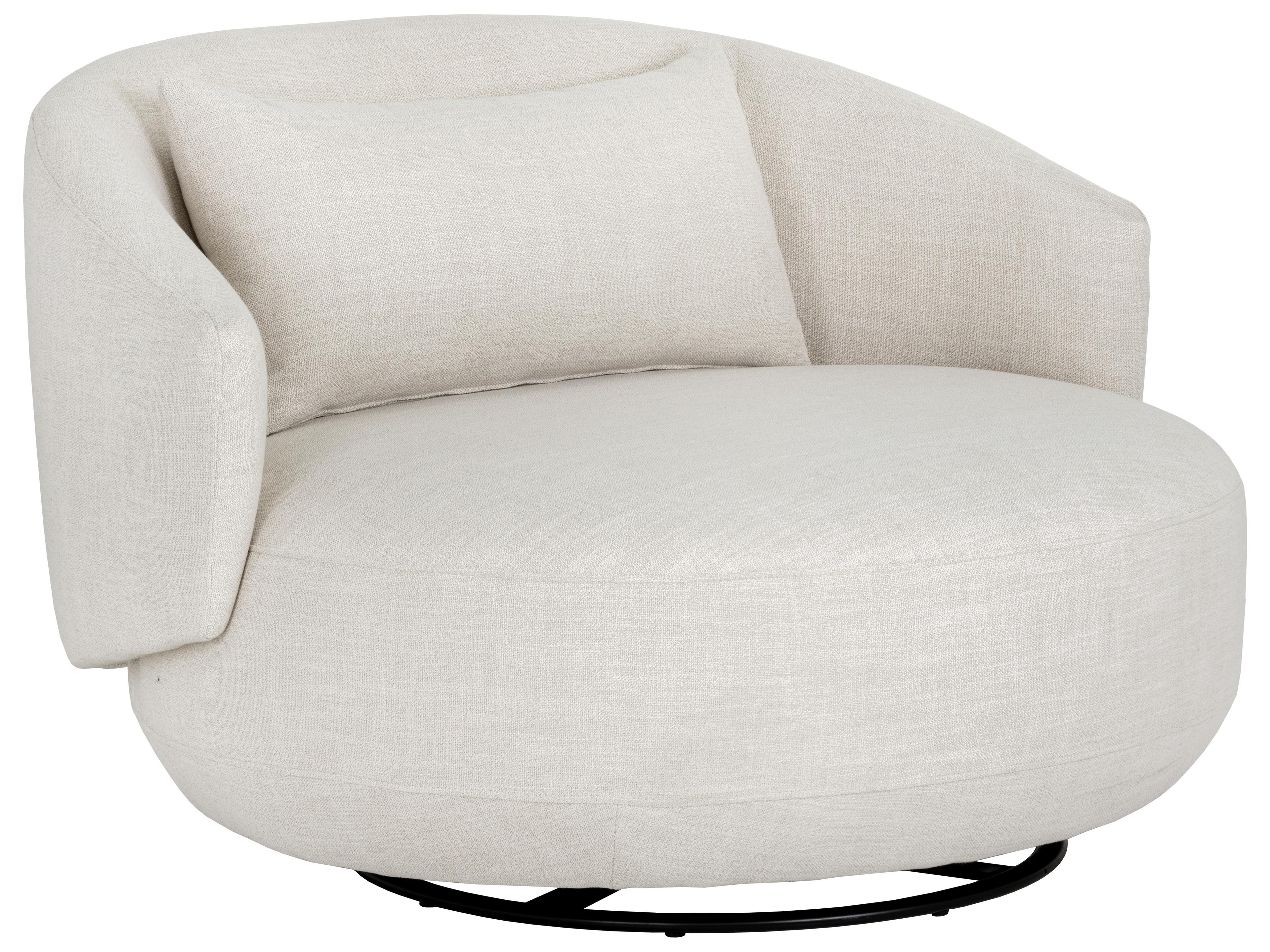 Sunpan Walsh Swivel White Accent Chair
