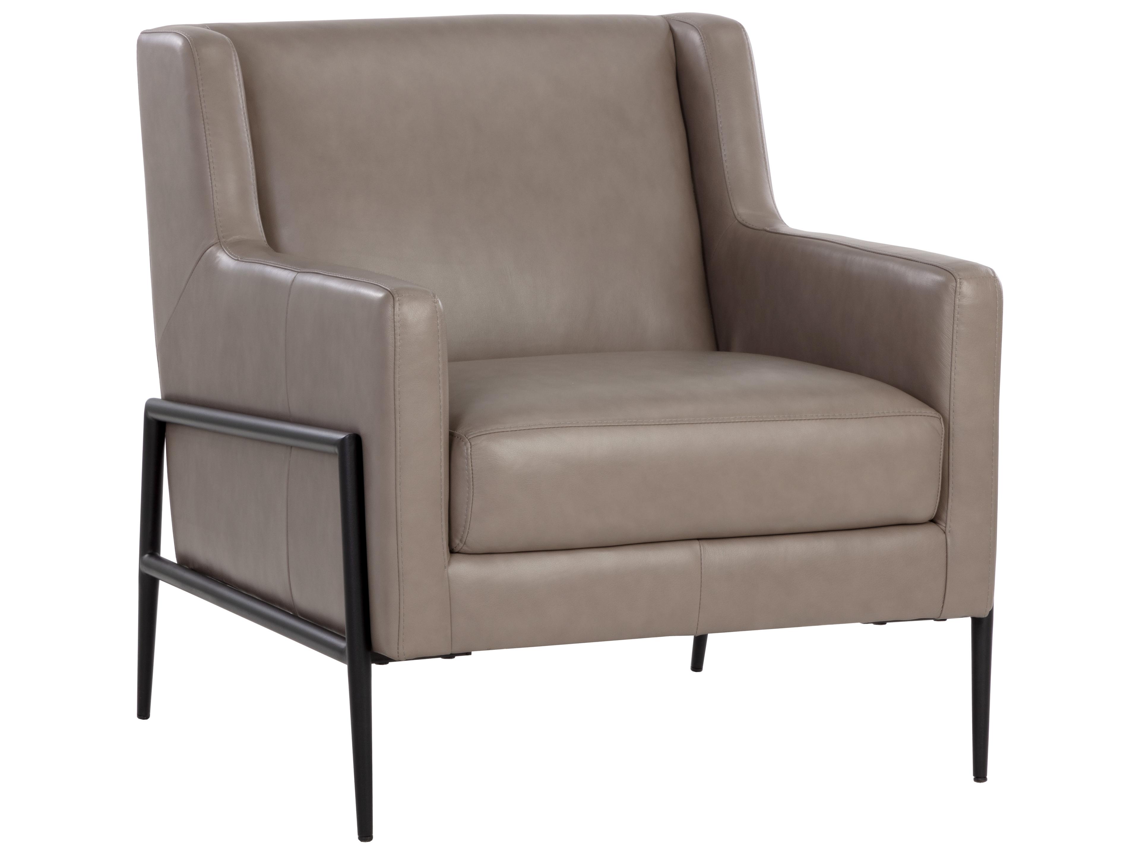 Sunpan Talula Gray Leather Accent Chair