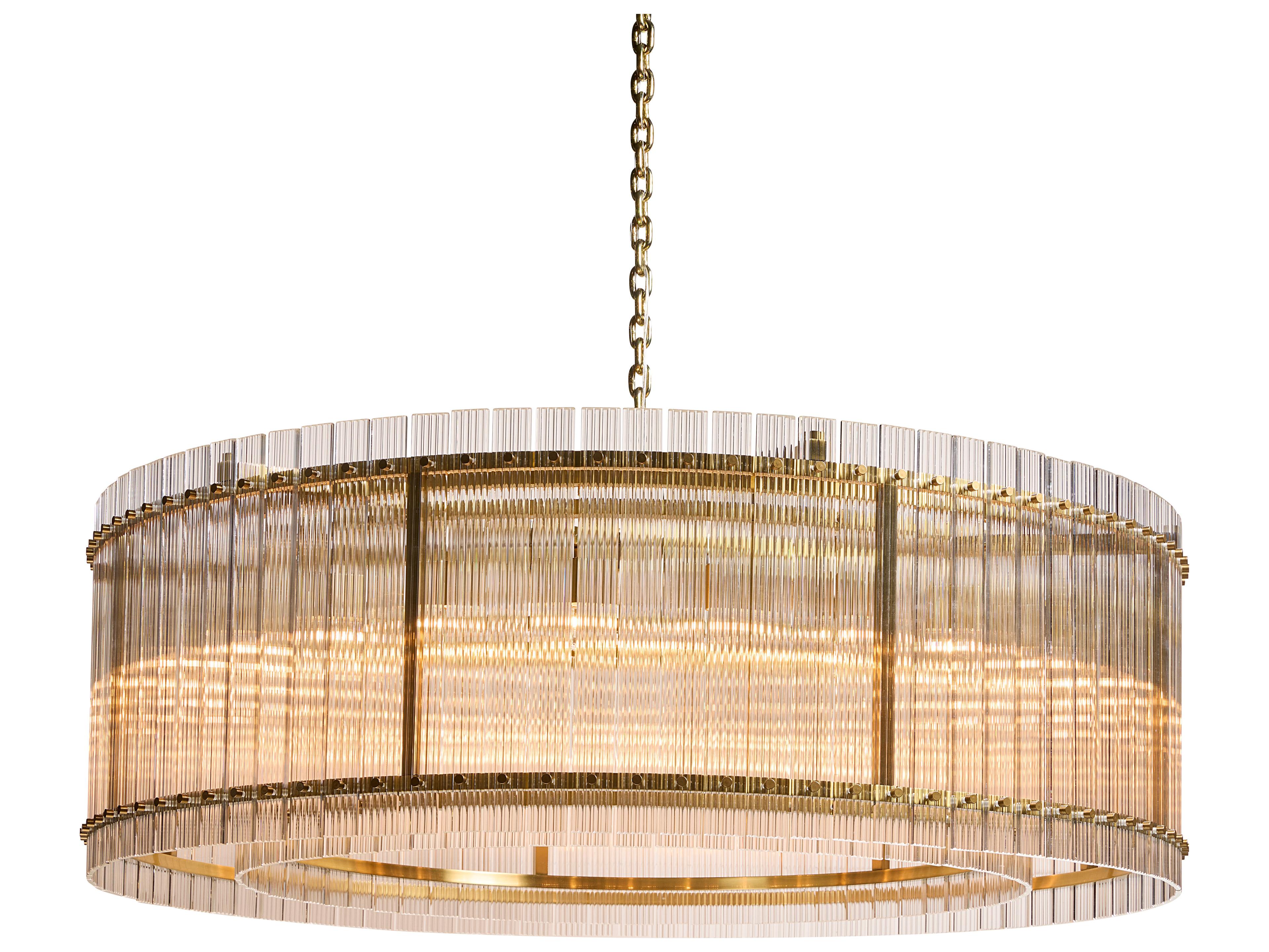 Kore 36-Light Brass Clear Drum Chandelier