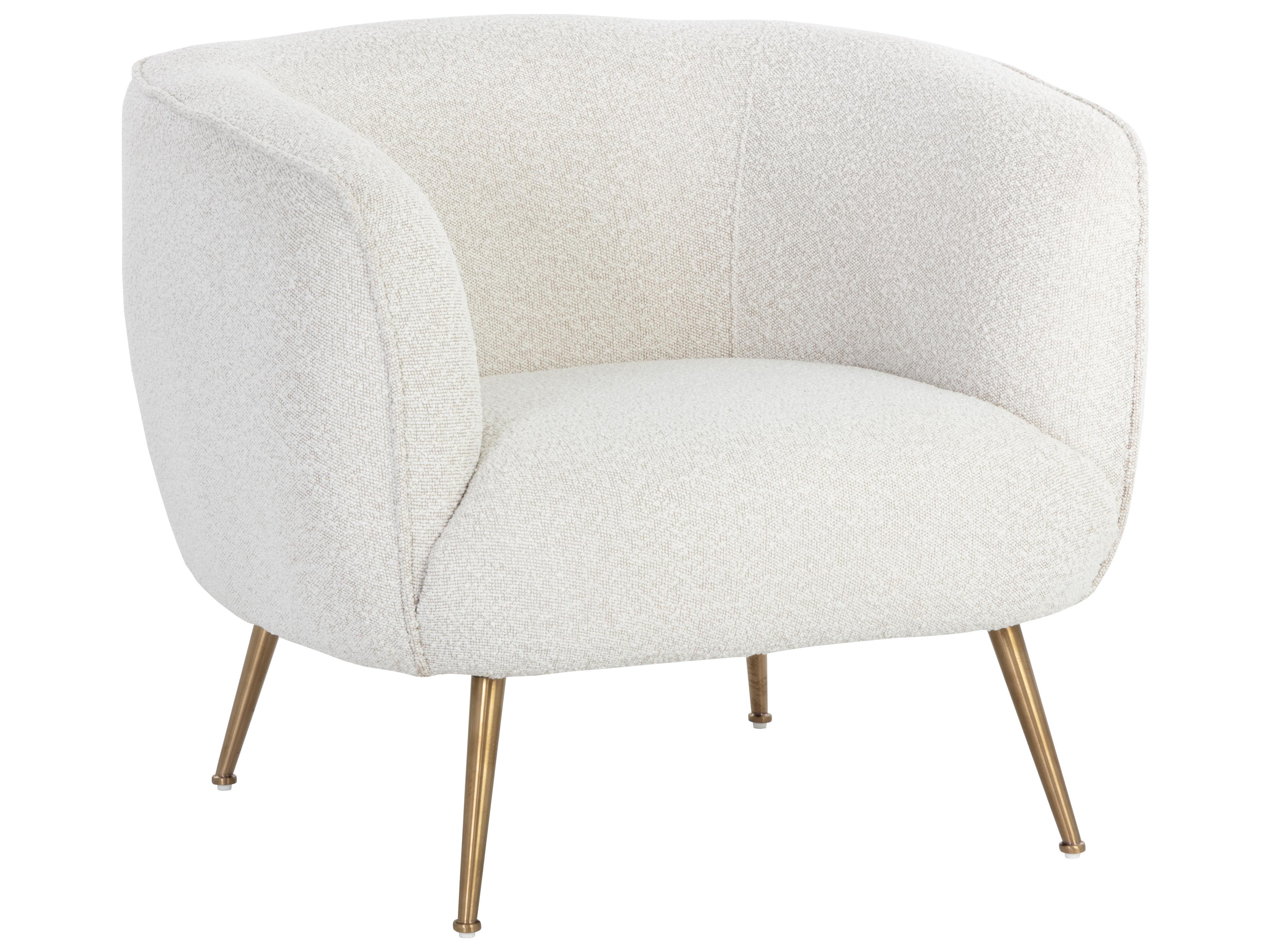 Sunpan Amara White Fabric Accent Chair