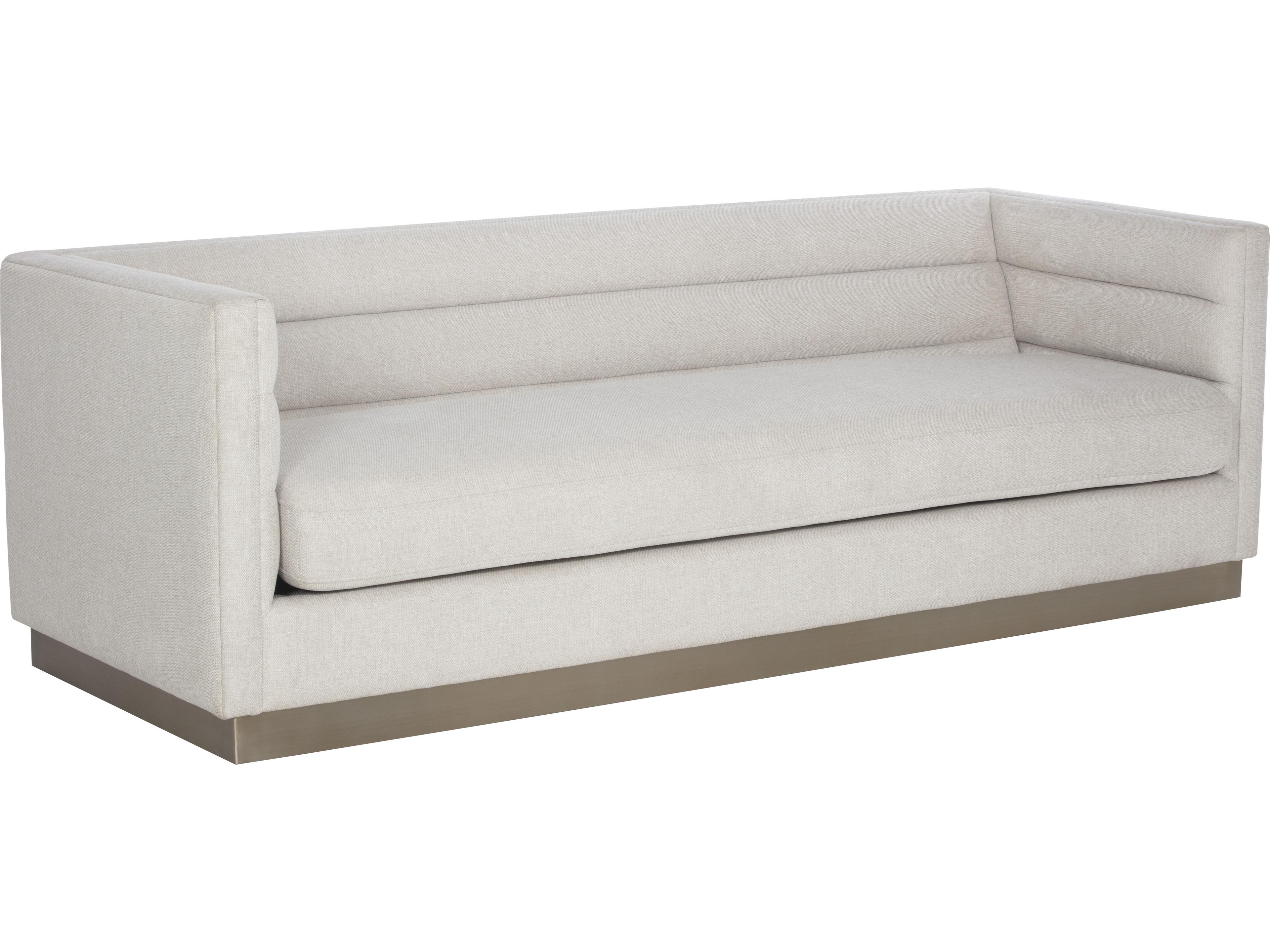 Sunpan Talbot Belfast Oatmeal White Upholstered Sofa