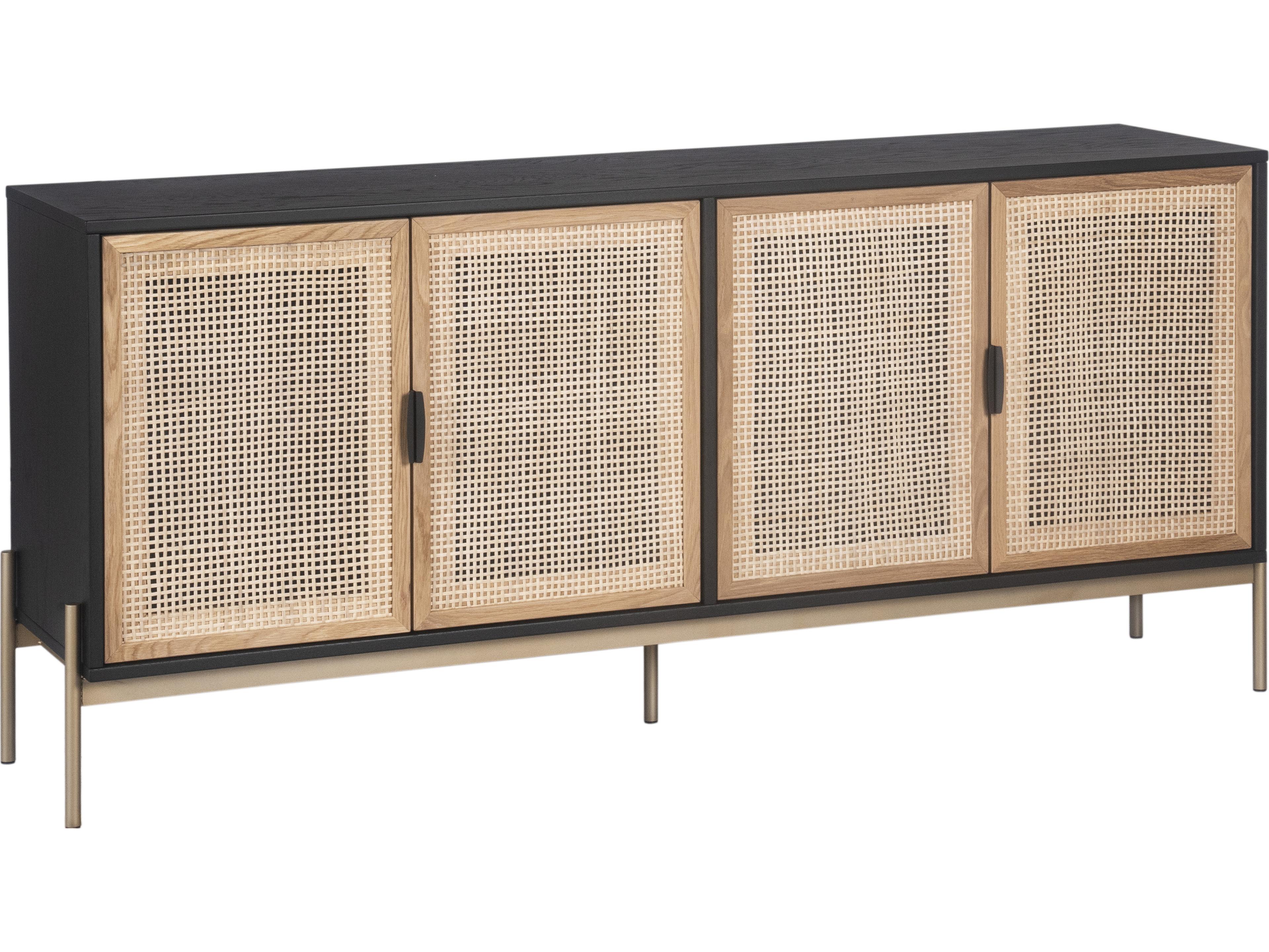 Sunpan Artezia 71" Oak Wood Black Sideboard