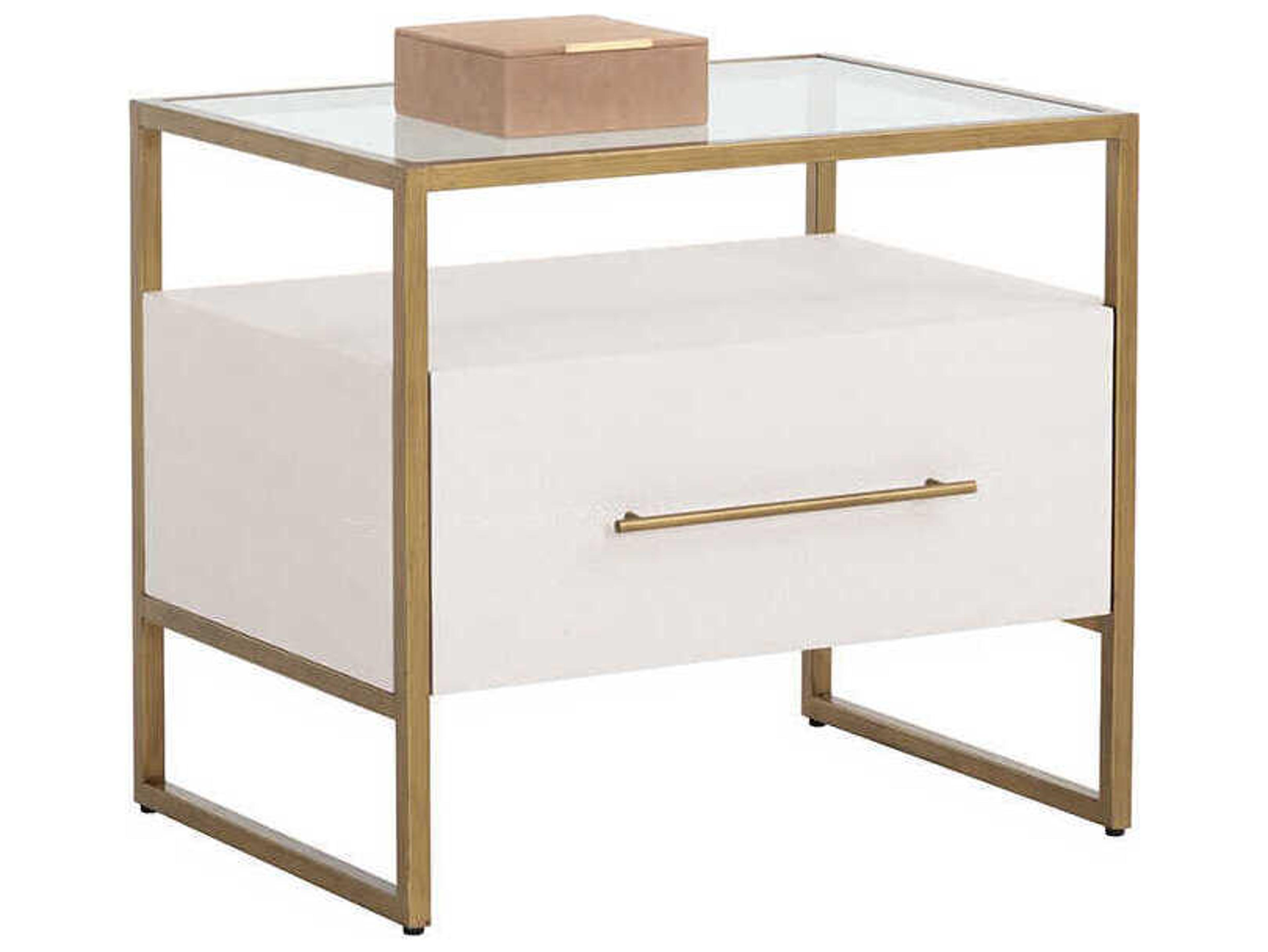 Venice 1-Drawer Gold Nightstand