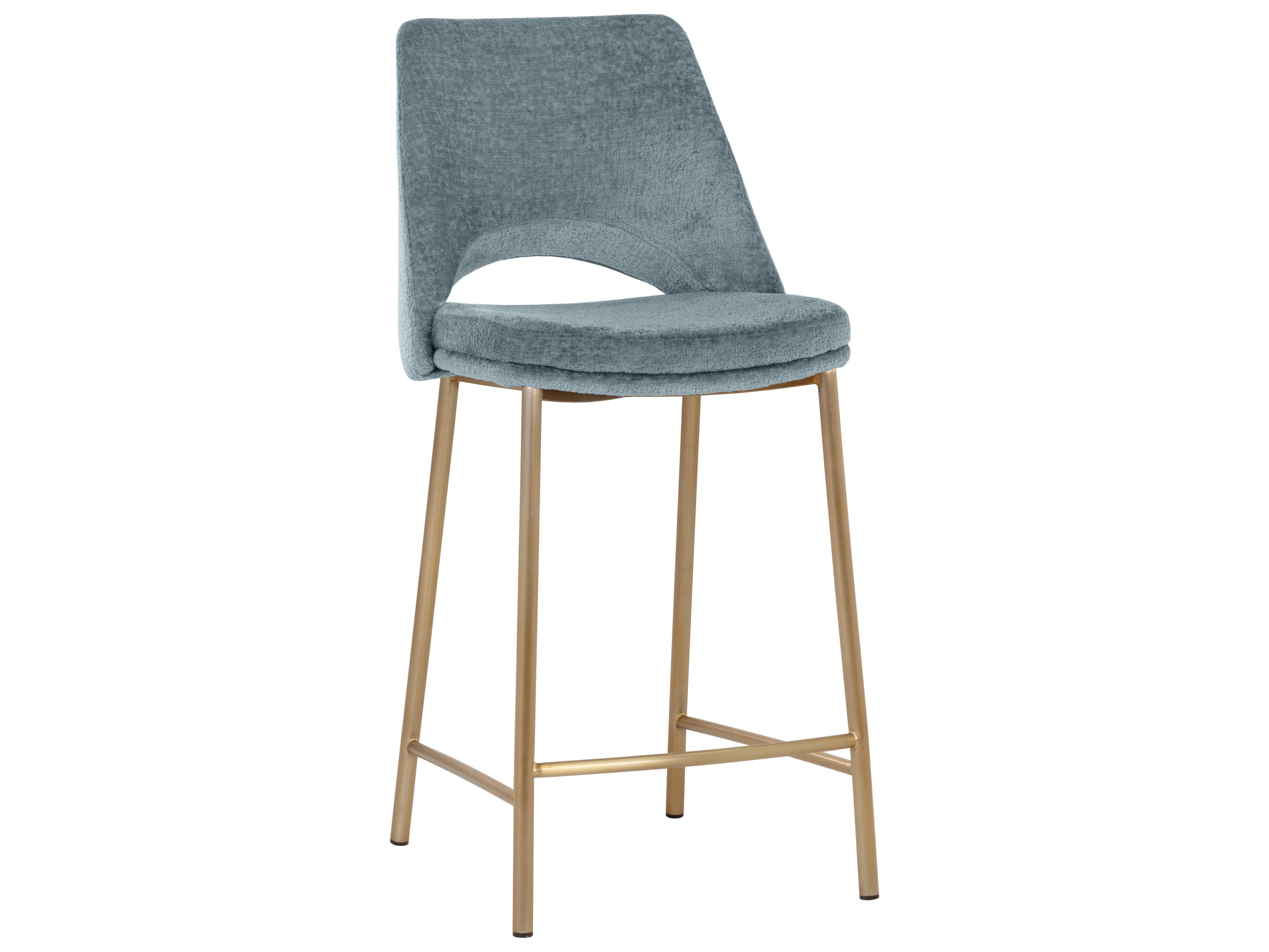 Sunpan Radella Bergen French Blue Upholstered Counter Stool