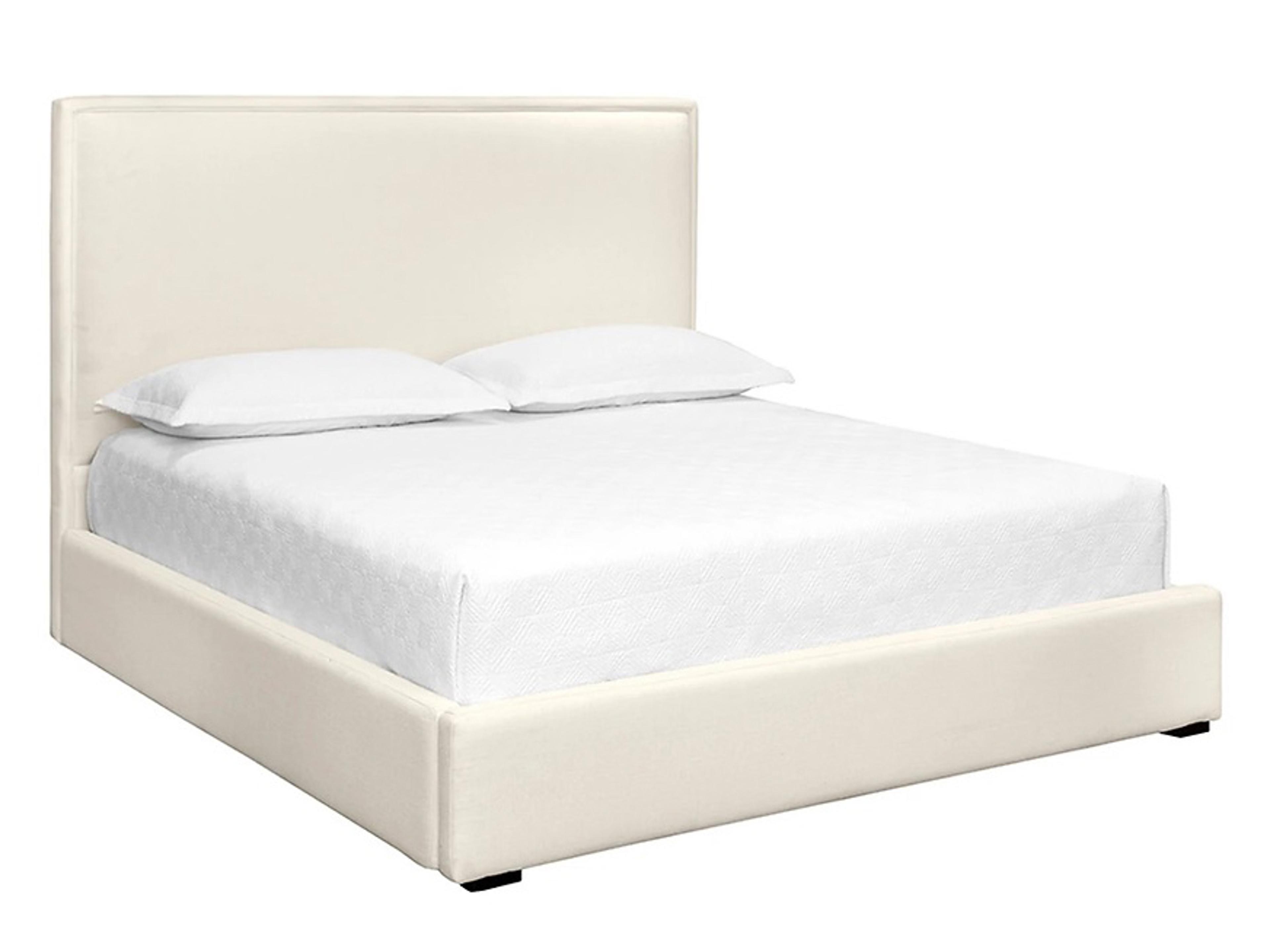 Sunpan Rita White Upholstered King Platform Bed