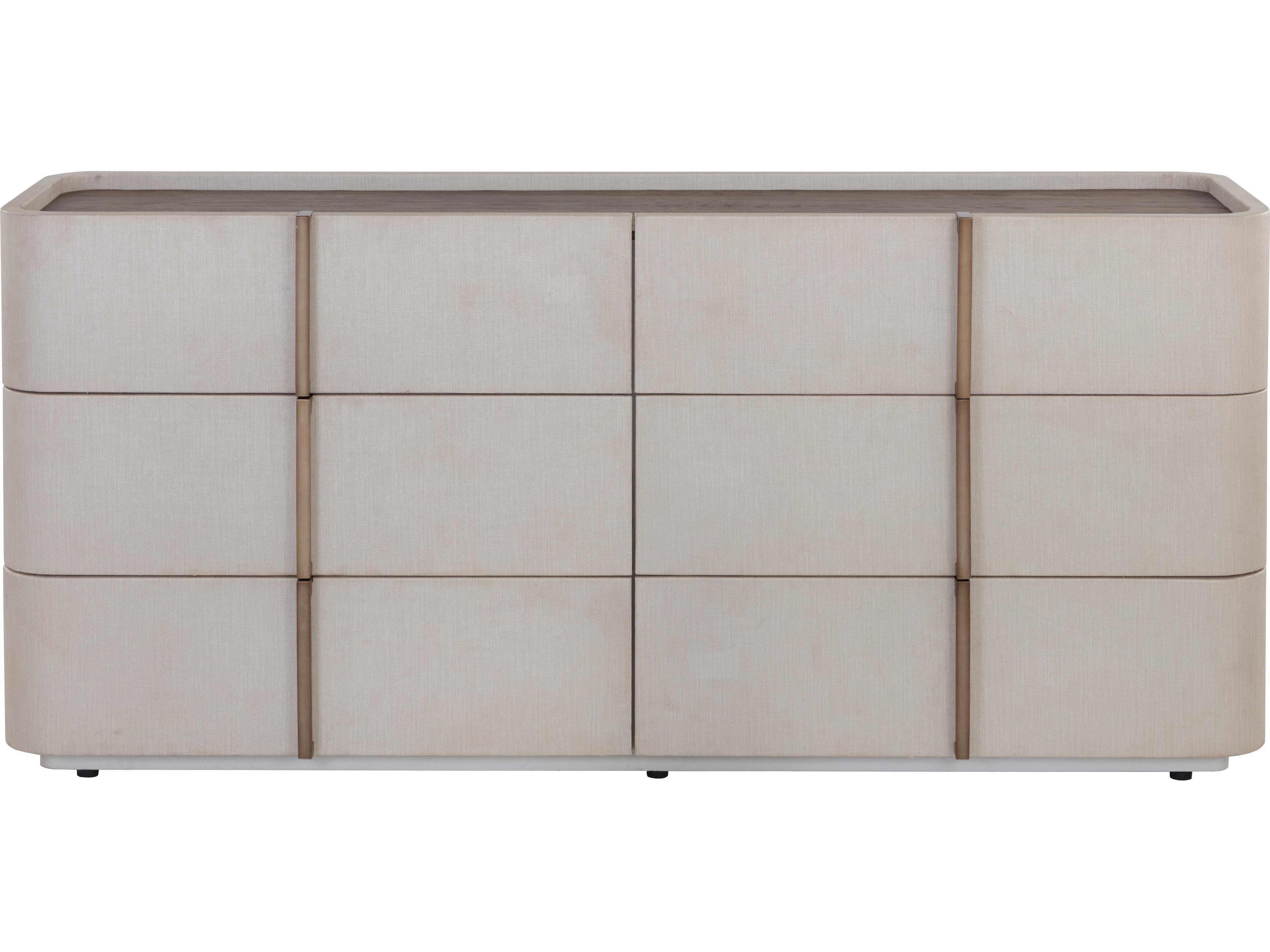 Sunpan Jamille 6-Drawers Beige Oak Wood Double Dresser
