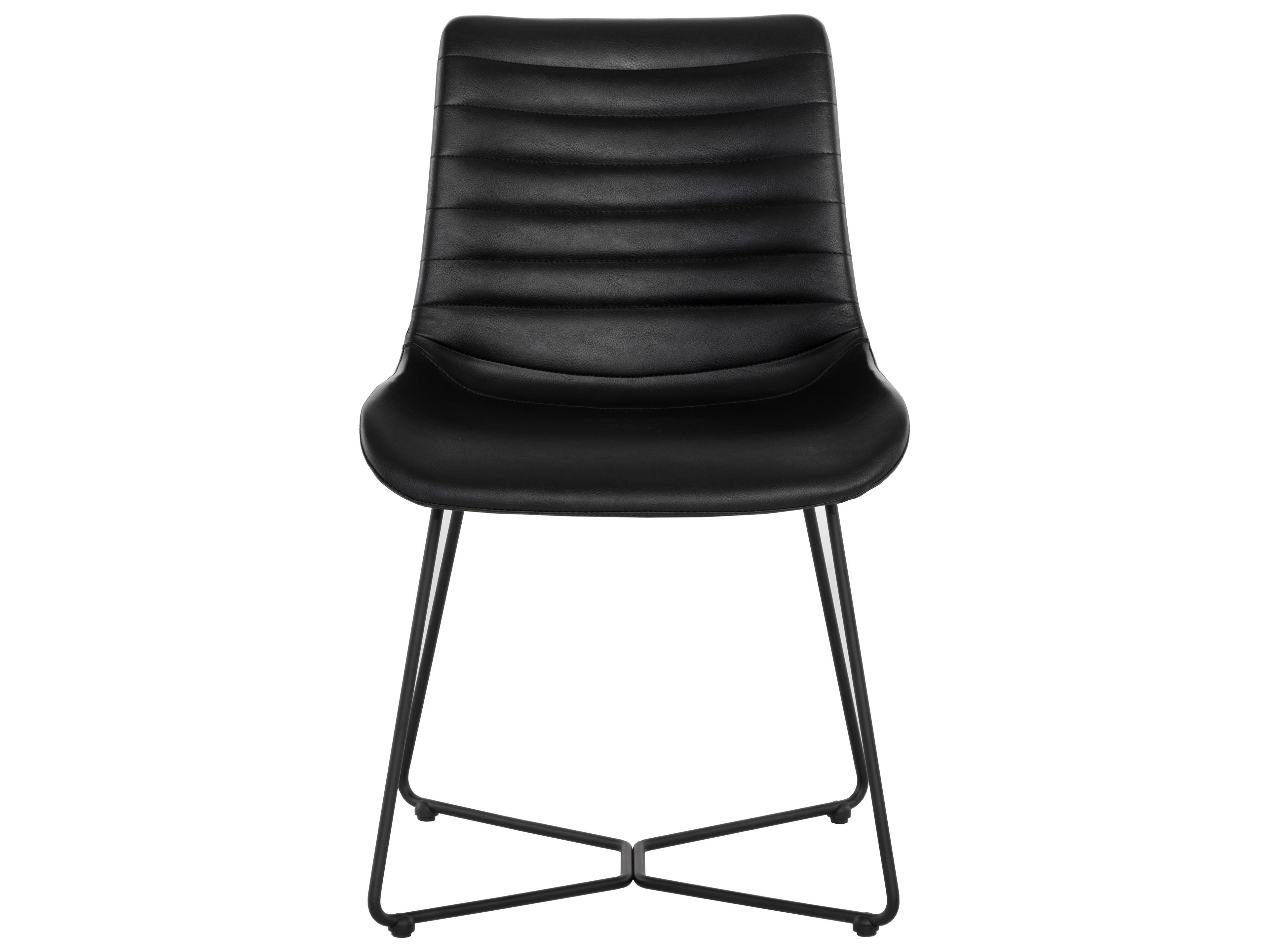 Sunpan Gracen Black Faux Leather Side Dining Chair