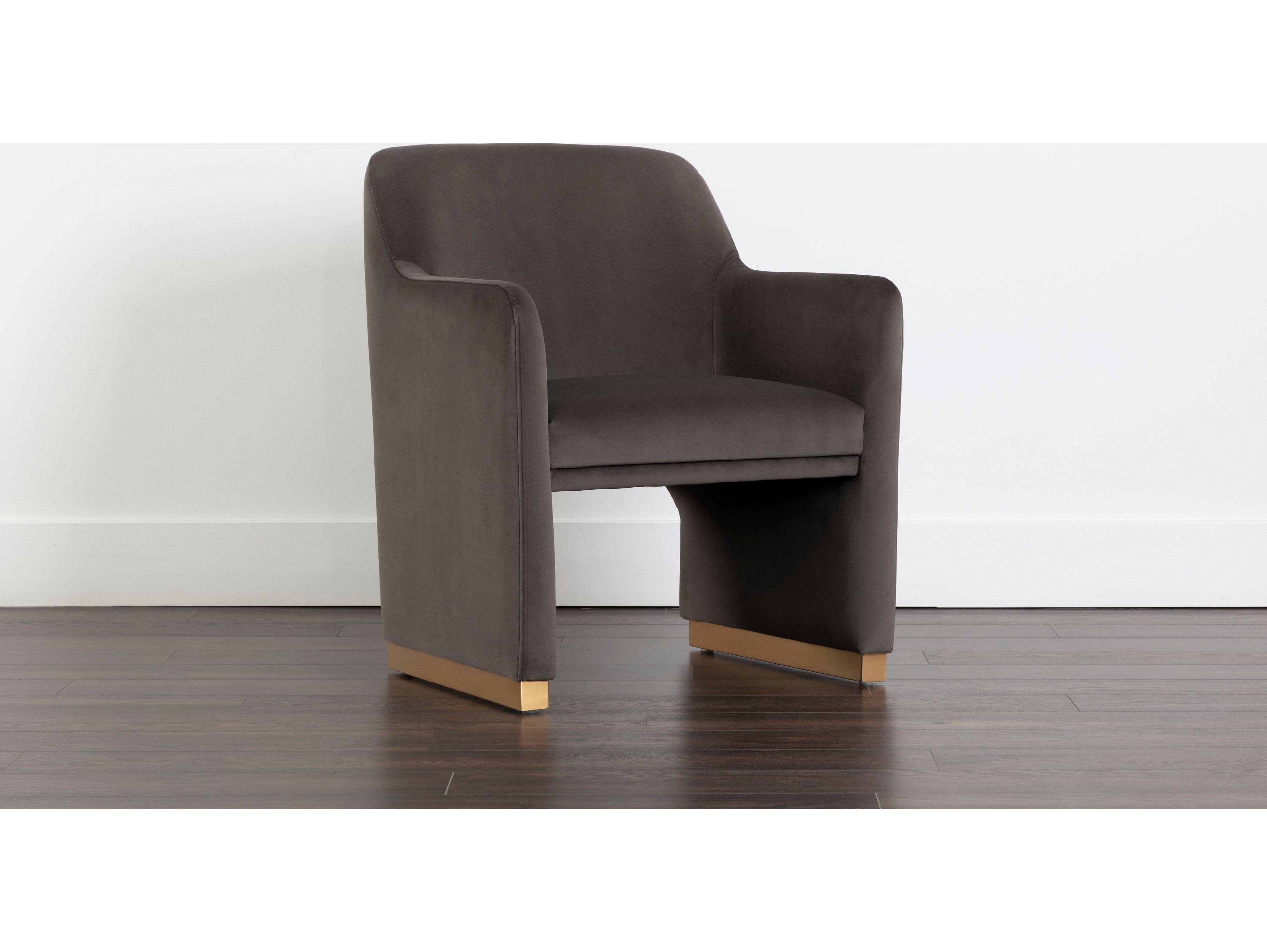 Sunpan Jaime Meg Ash Upholstered Arm Dining Chair