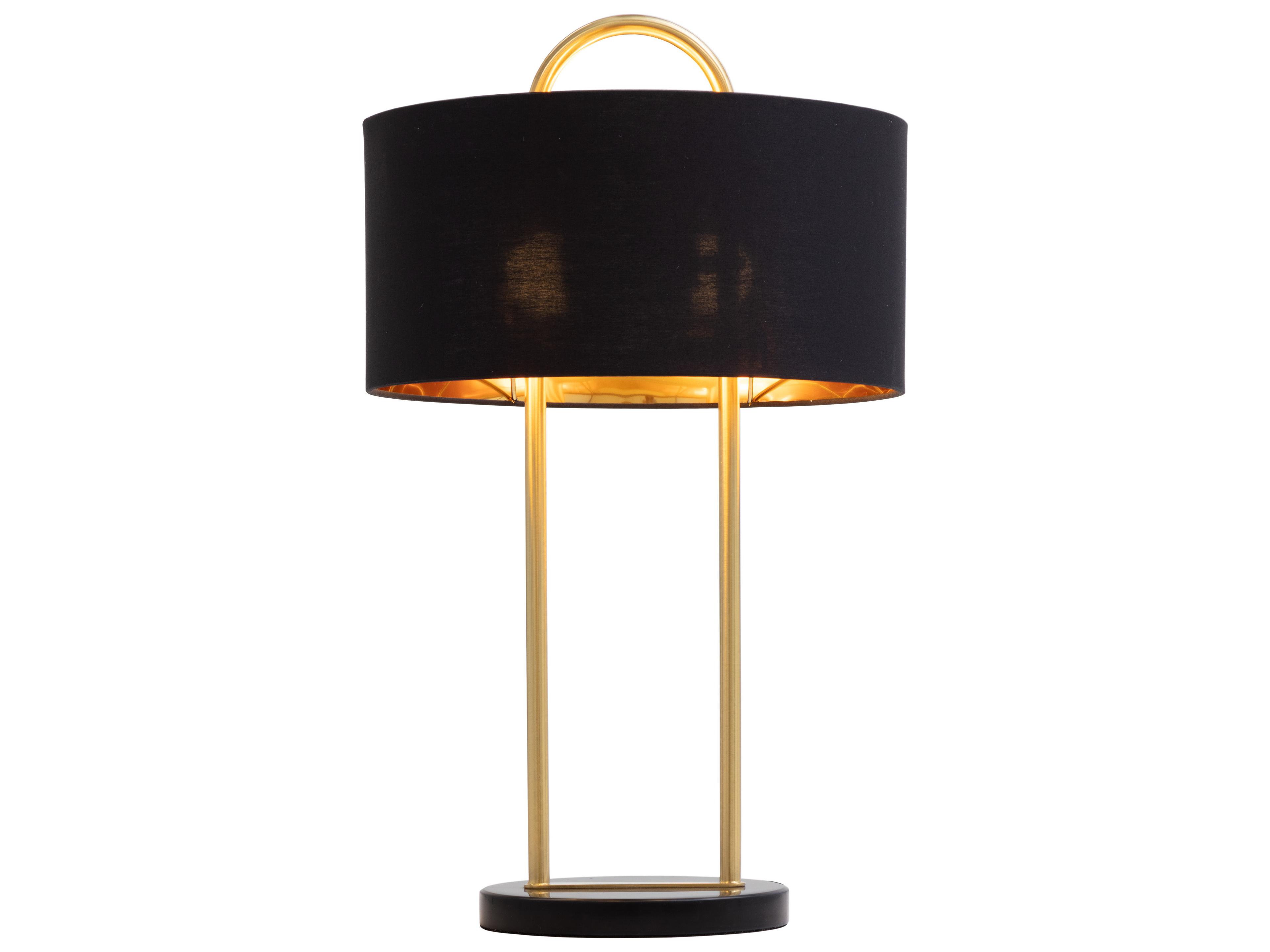 Sunpan Kezna Table Lamp in Black Marble in Matte Black
