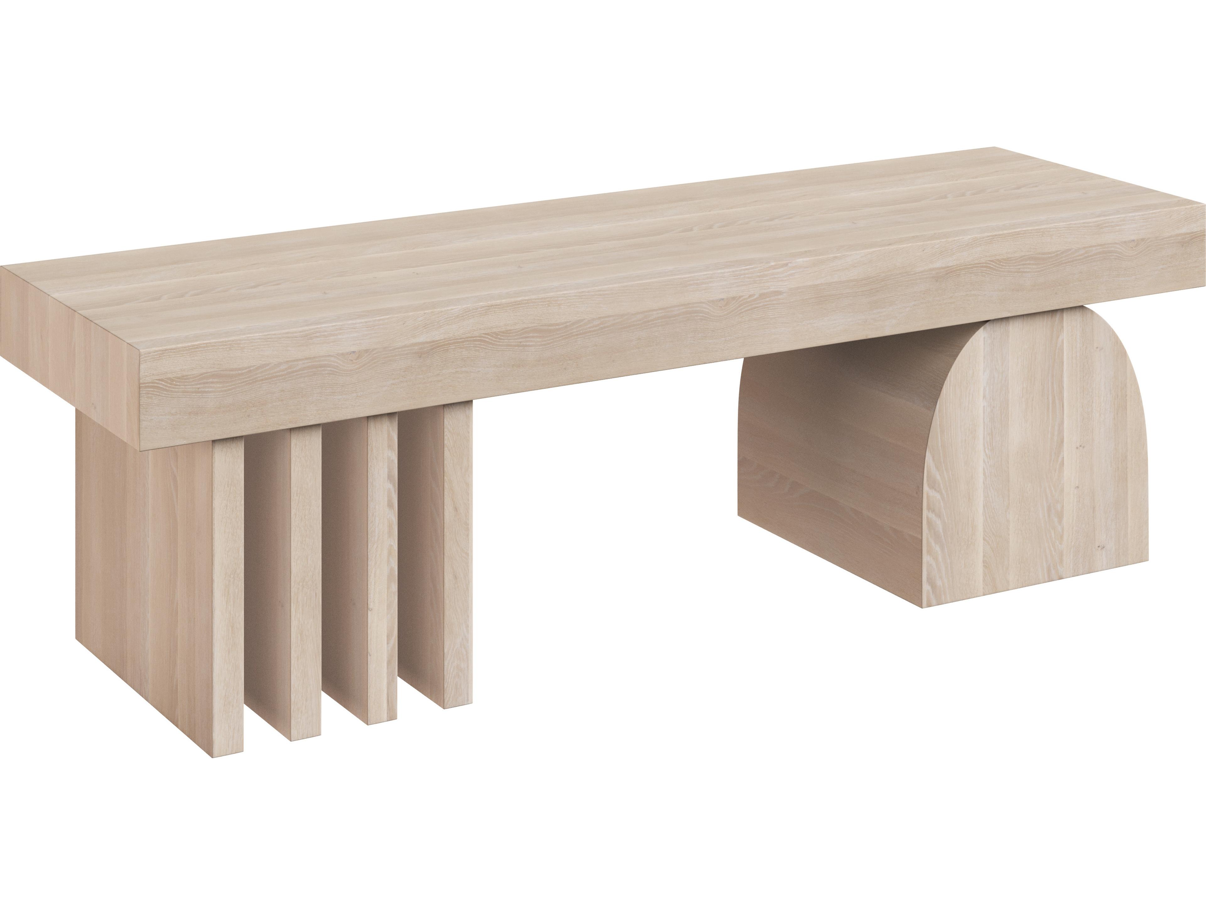 Sunpan Cadence Light Wash Oak Accent Bench