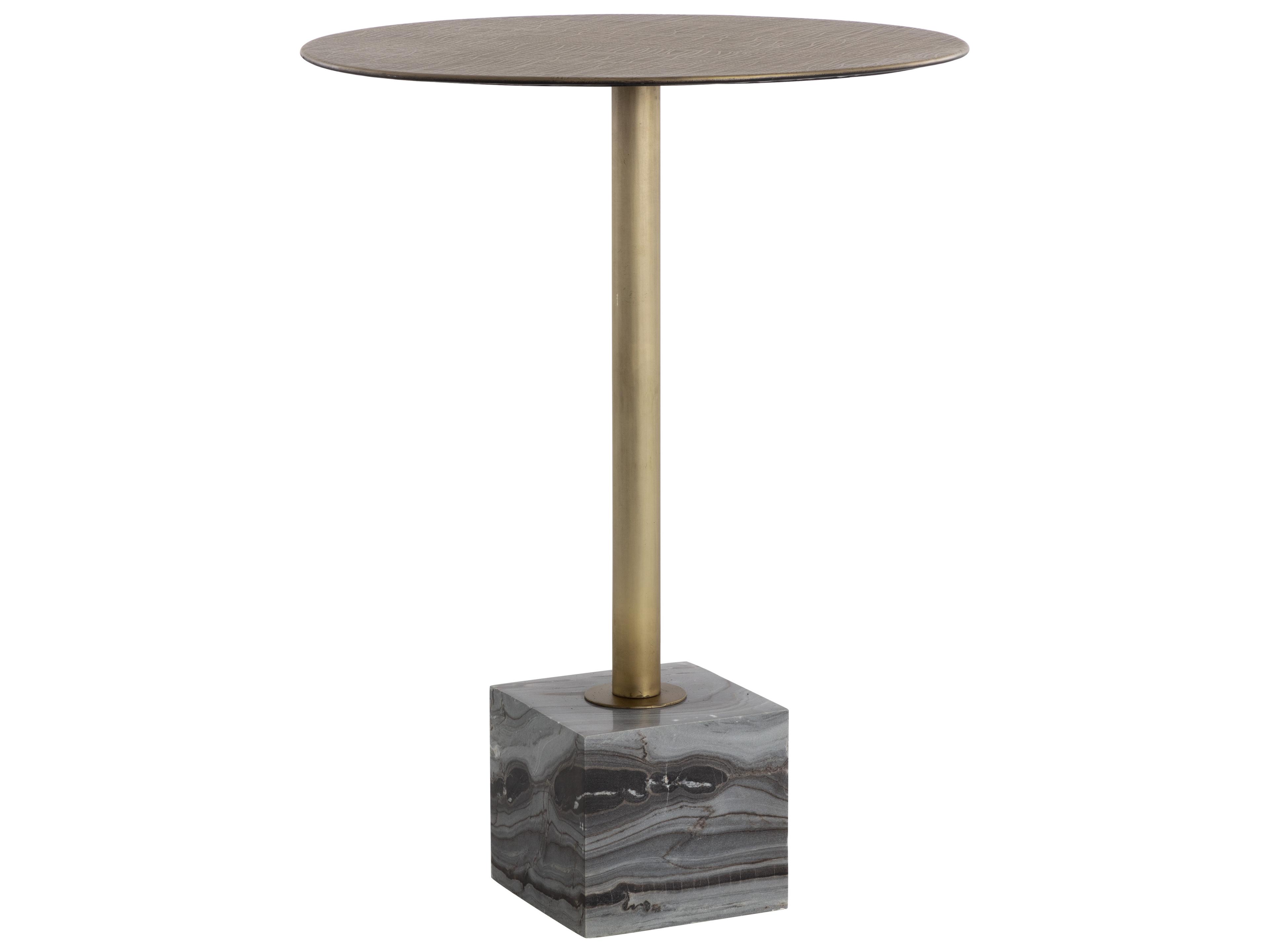 Sunpan Kata Gold Round Metal Bar Table