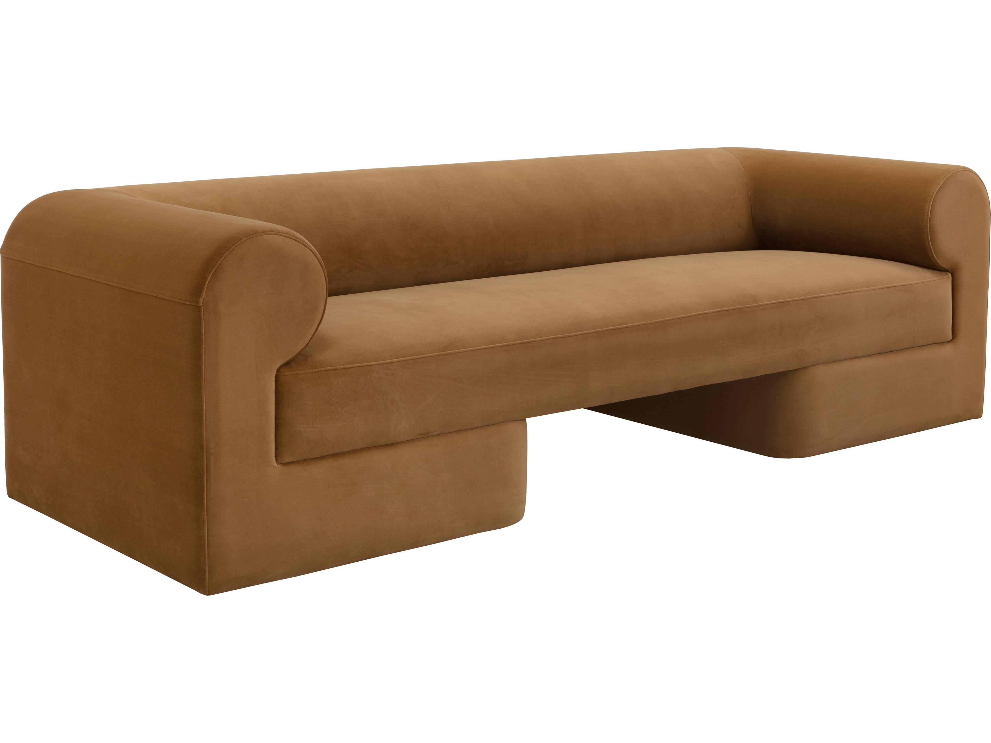 Sunpan Ionic Meg Gold Brown Upholstered Sofa