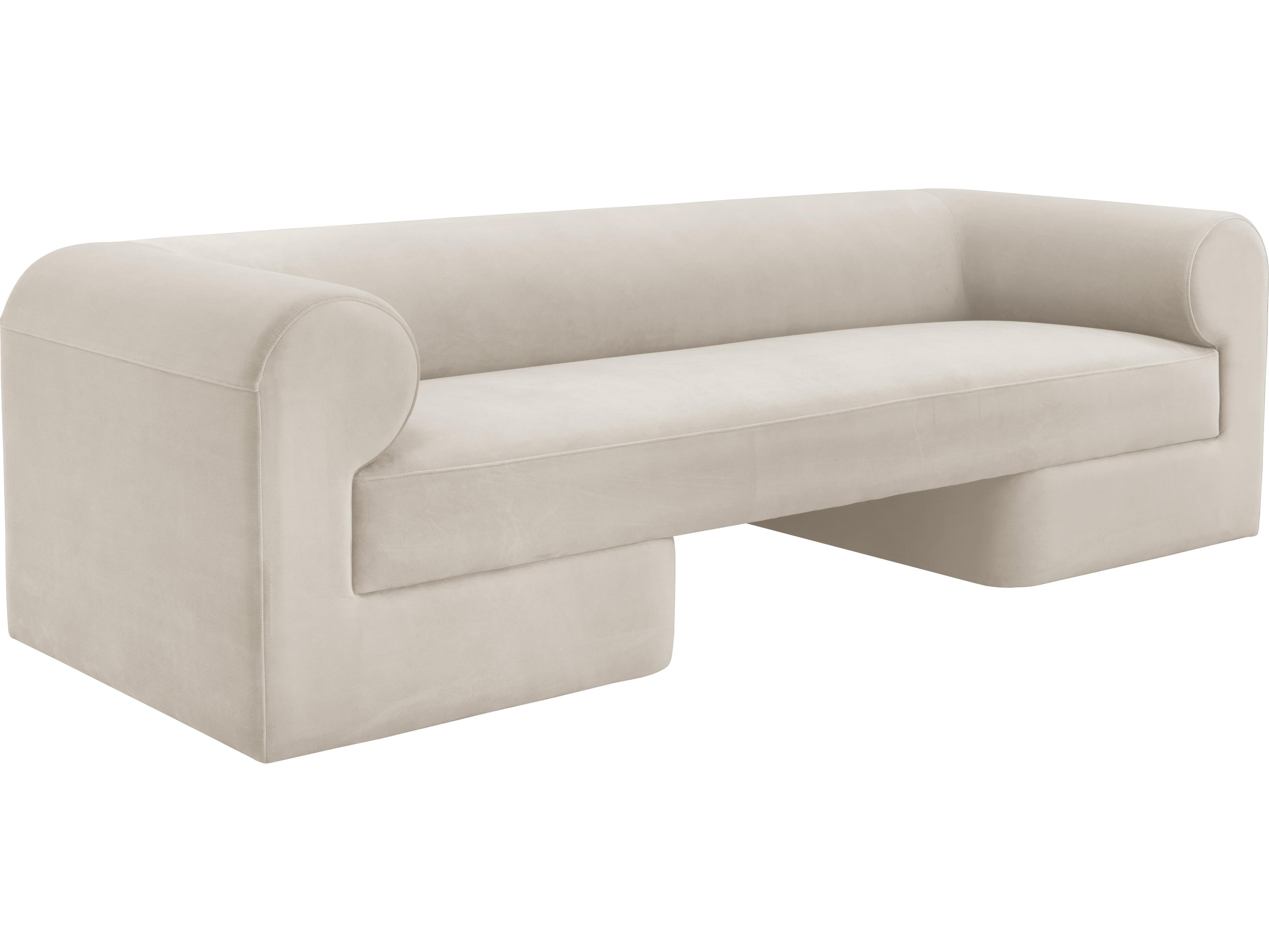 Sunpan Ionic Meg Taupe White Upholstered Sofa