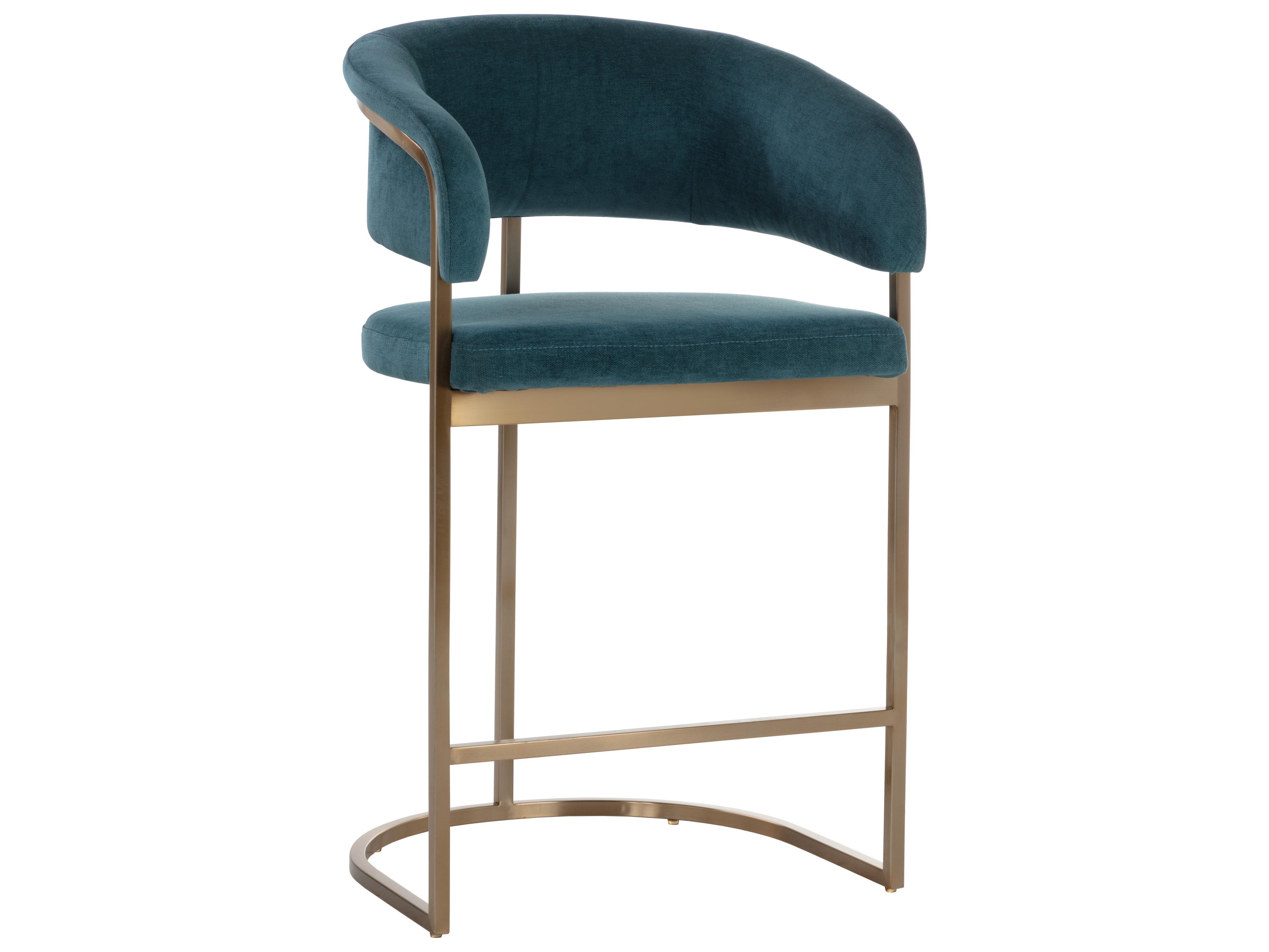 Sunpan Ikon Gold Upholstered Counter Stool
