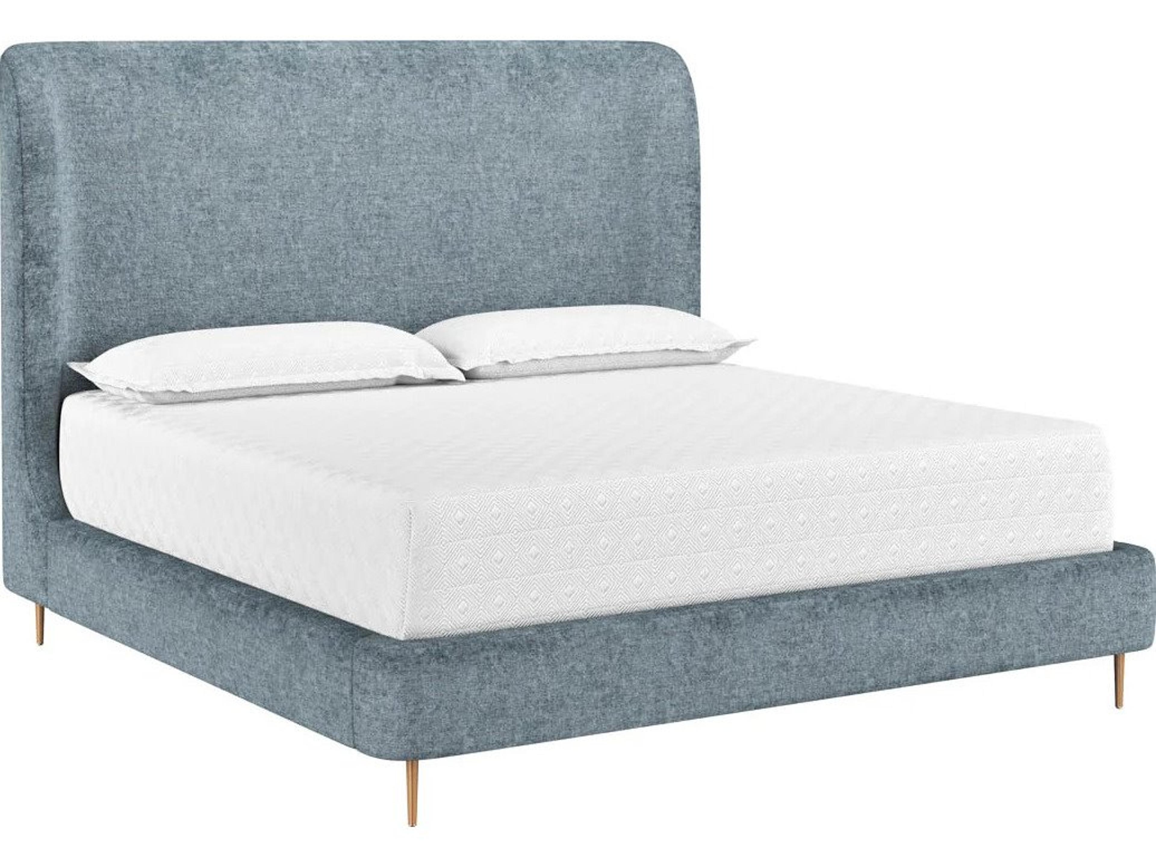 Sunpan Tierra Bergen French Blue Upholstered King Platform Bed