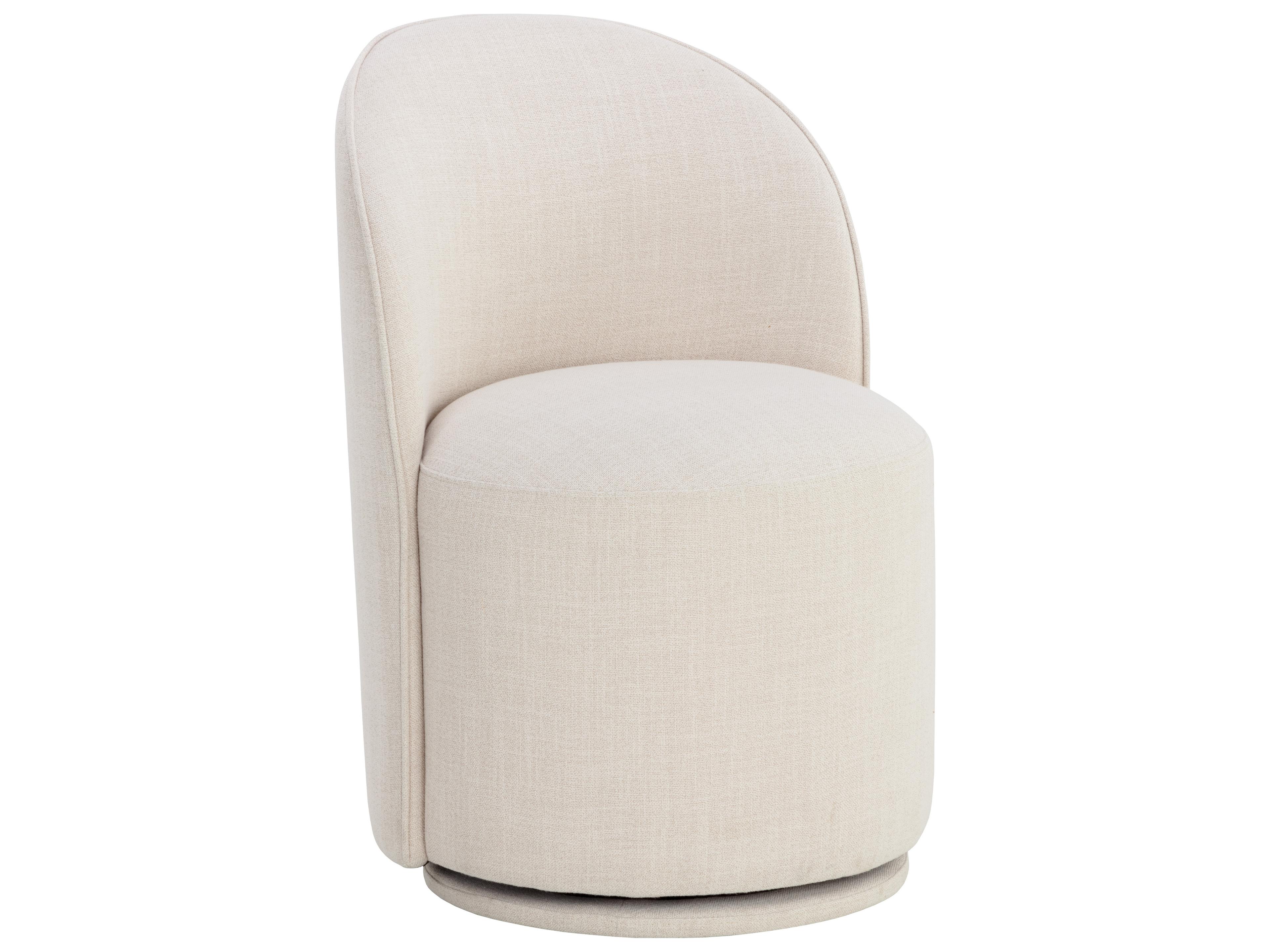 Sunpan Cavoli White Upholstered Side Dining Chair