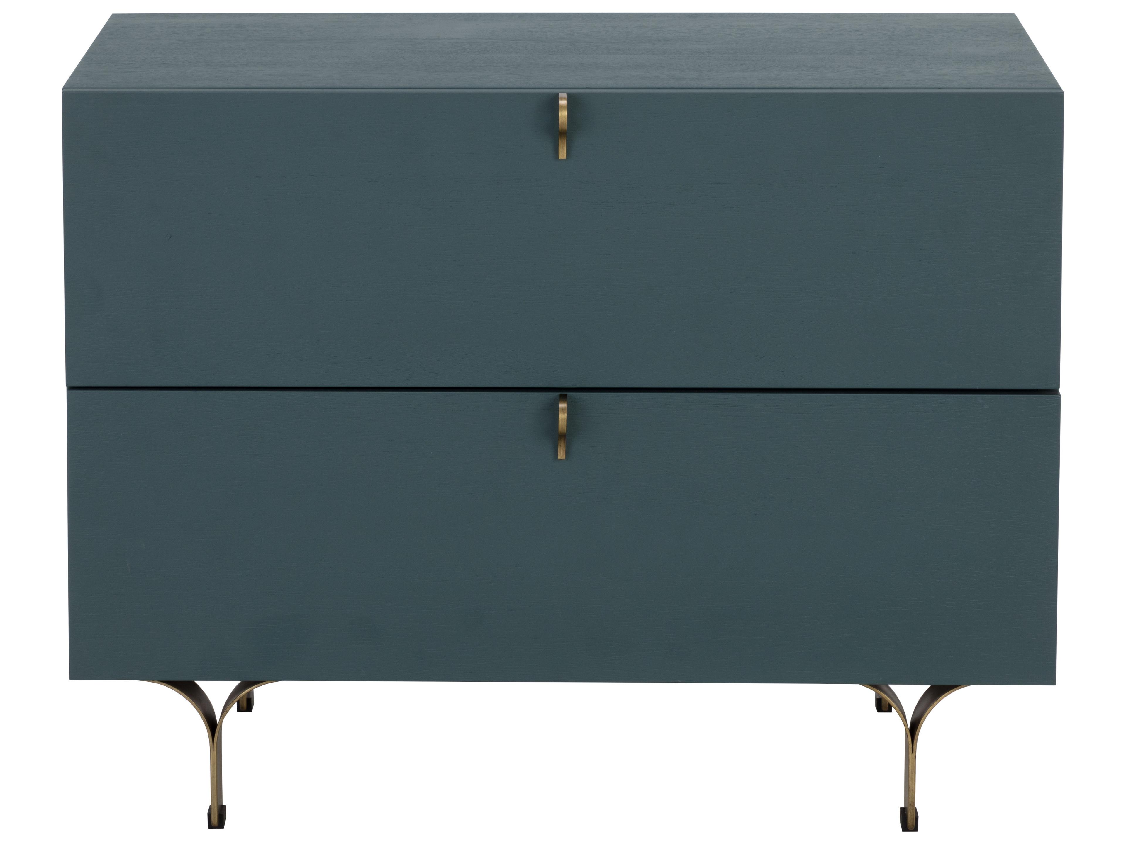 Sunpan Celine 2-Drawers Blue Acacia Wood Nightstand