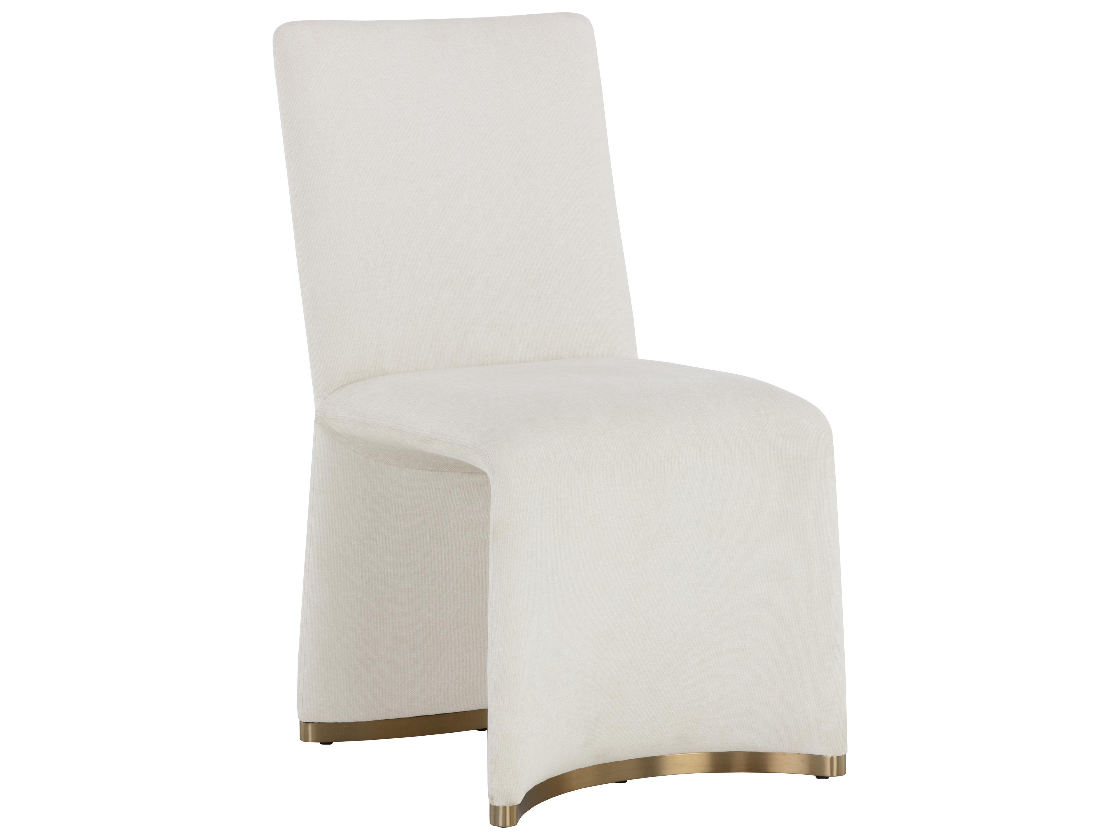 Sunpan Iluka White Upholstered Side Dining Chair