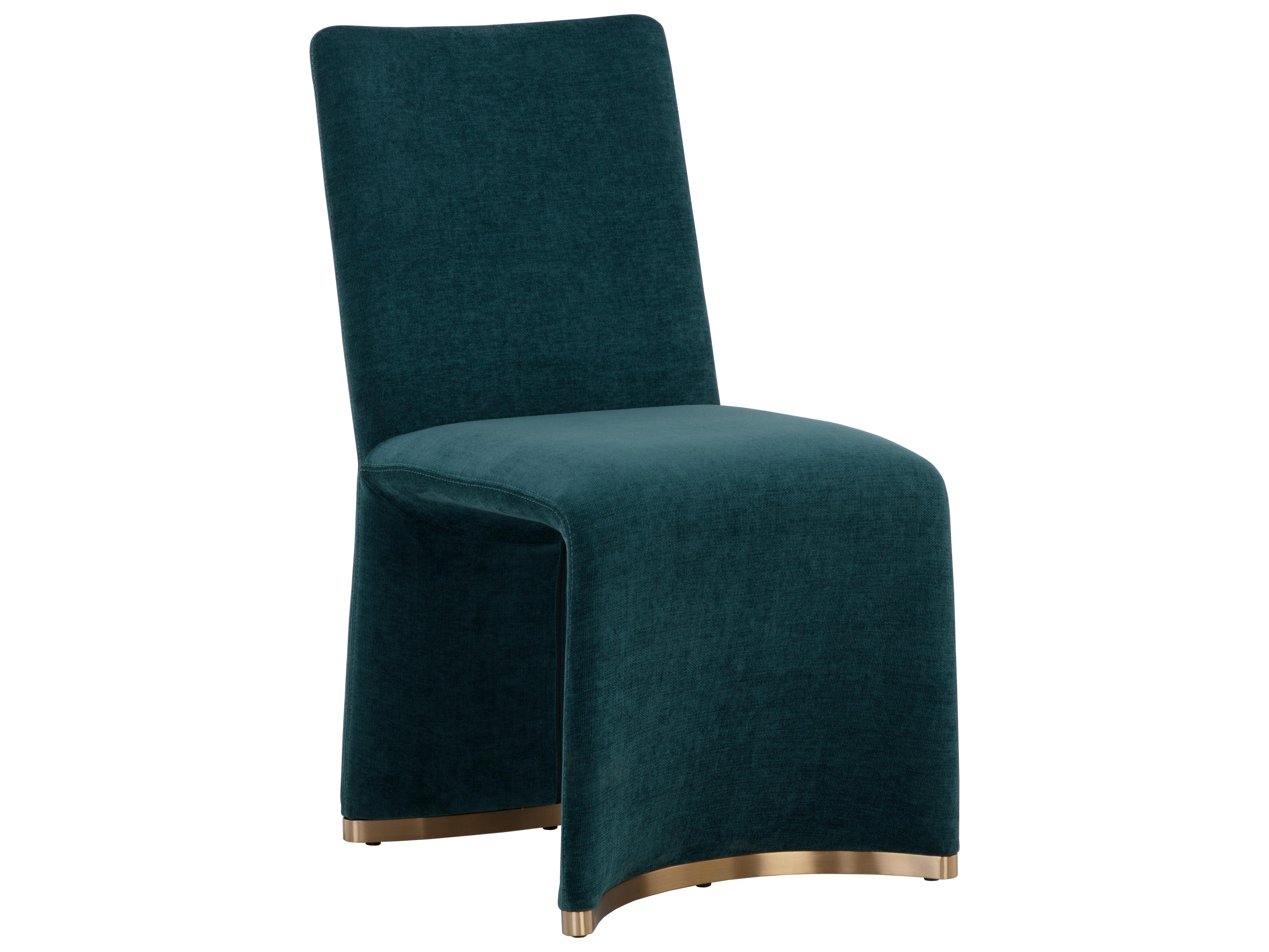 Sunpan Iluka Blue Upholstered Side Dining Chair