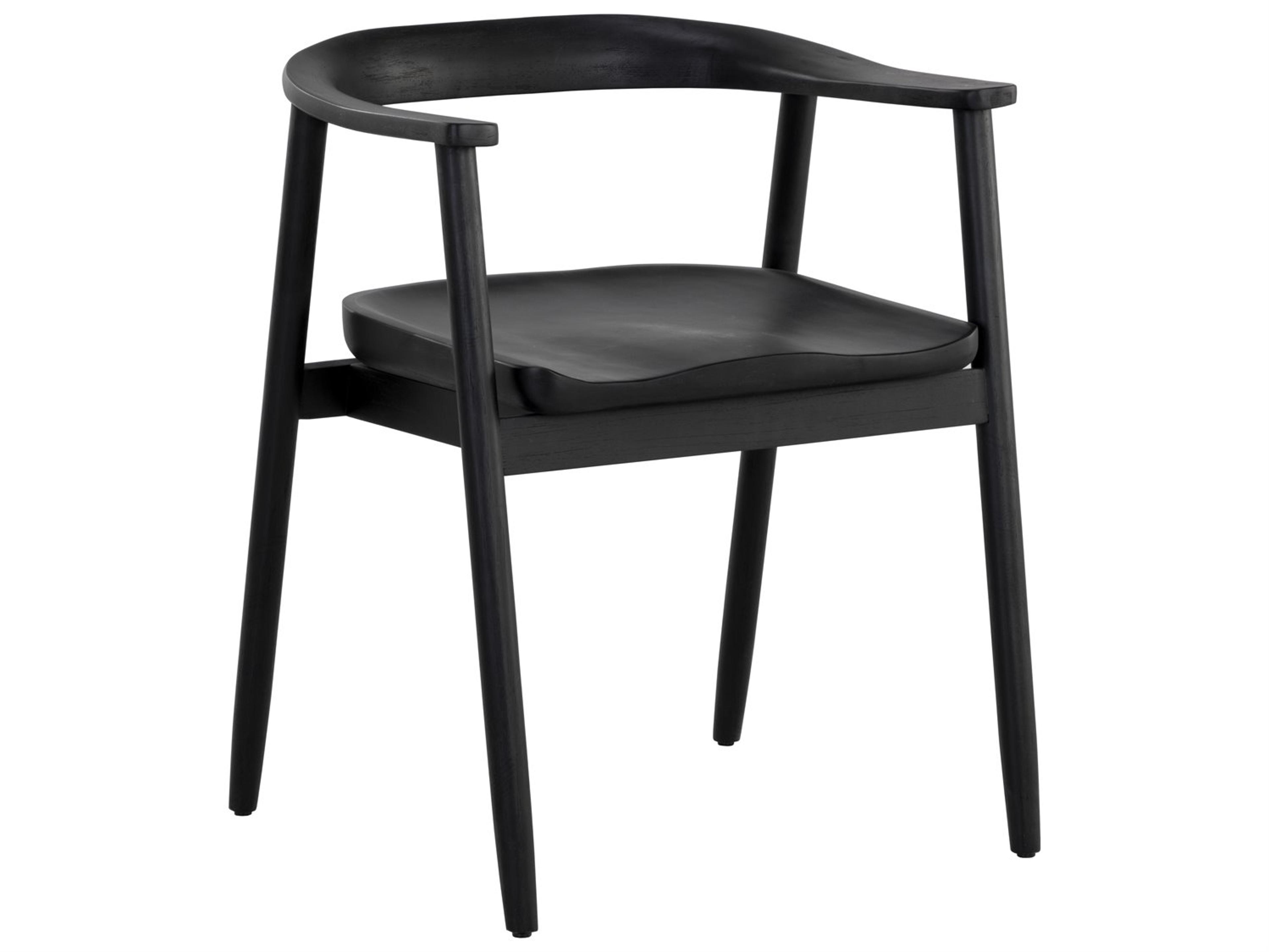 Sunpan Jeremy Oak Wood Black Arm Dining Chair