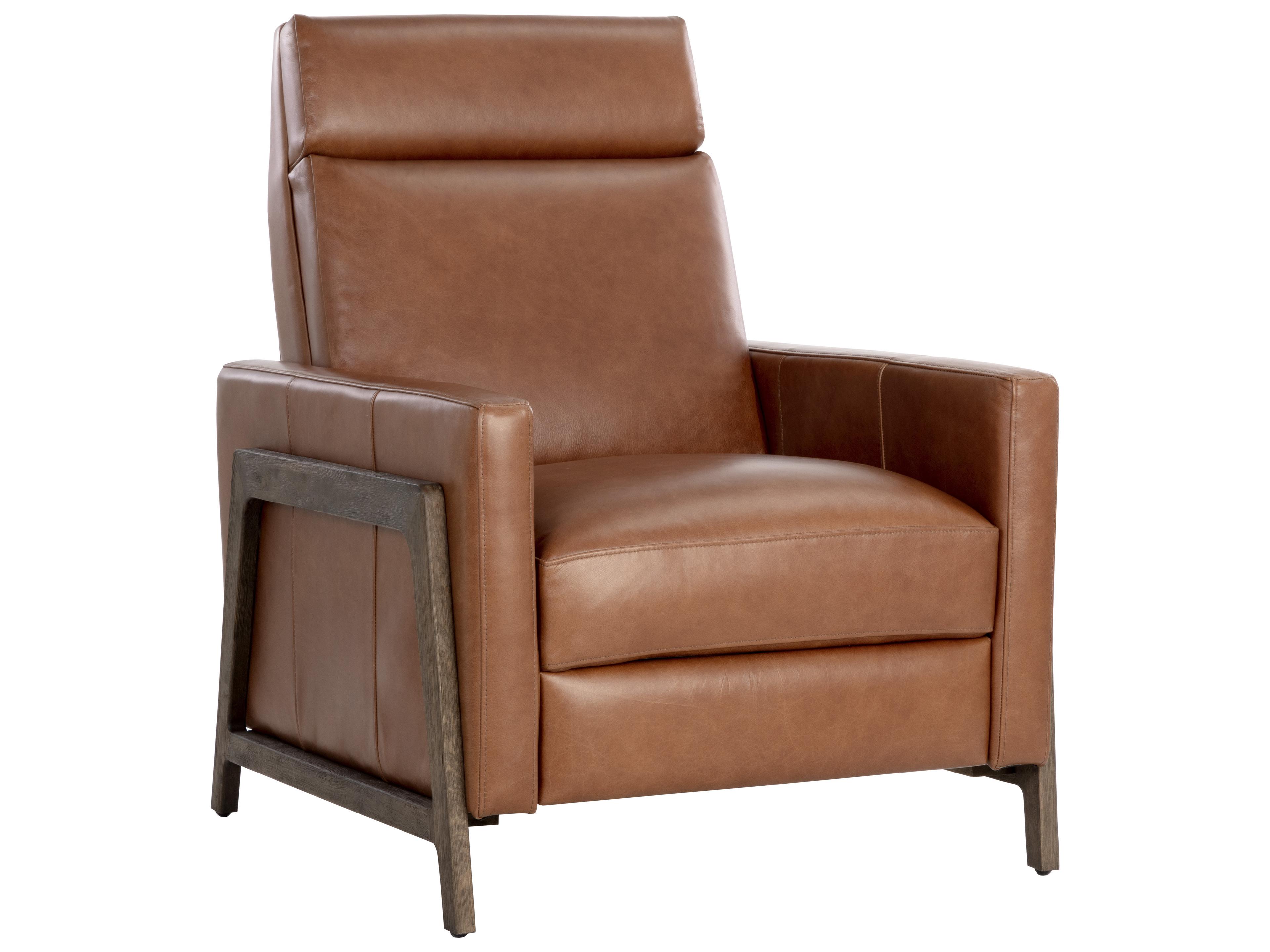 Sunpan Brandon Brown Leather Accent Chair