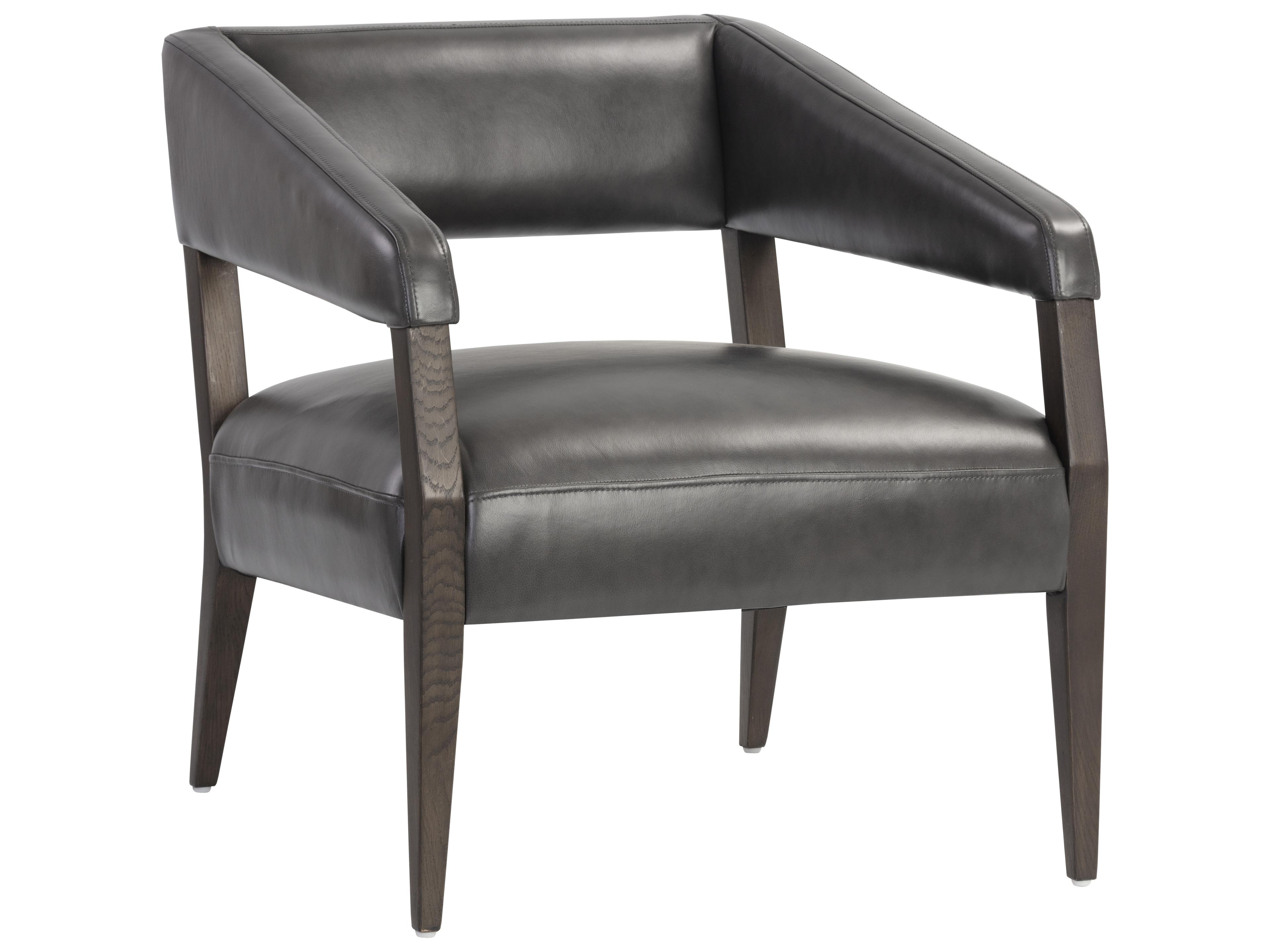 Sunpan Carlyle Brentwood Charcoal Leather Accent Chair
