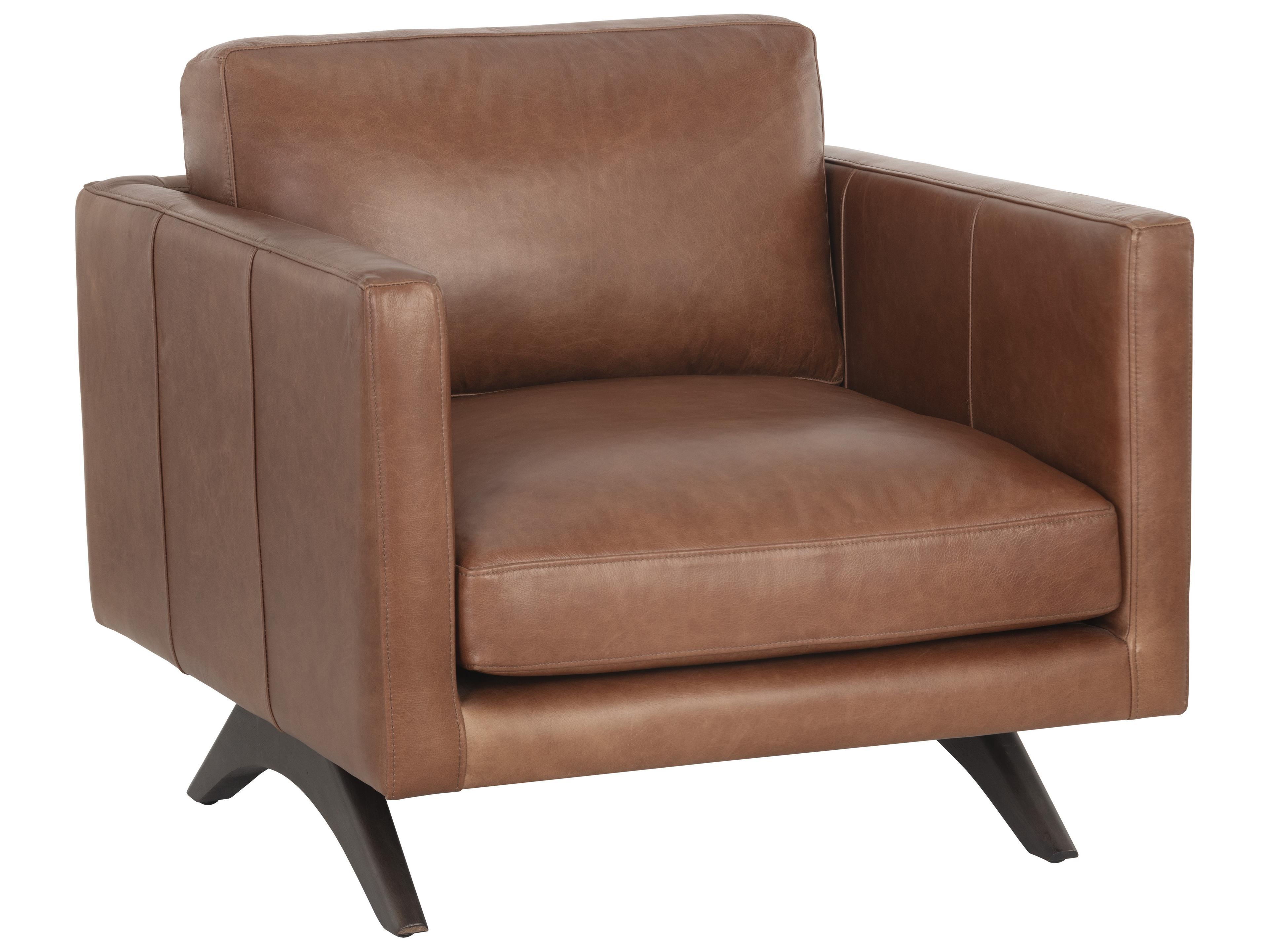 Sunpan Rogers Brown Leather Accent Chair