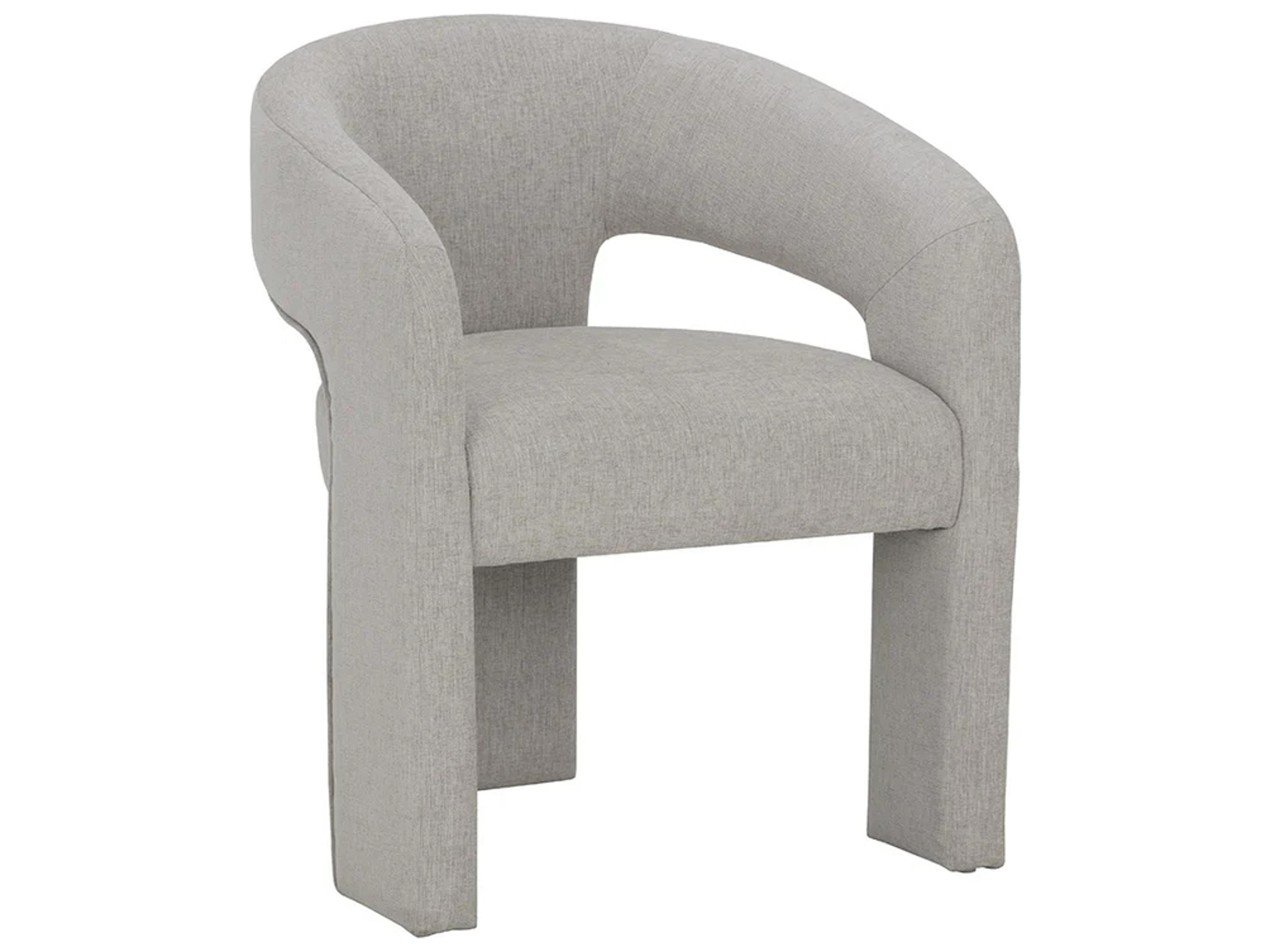 Sunpan Isidore Gray Upholstered Arm Dining Chair