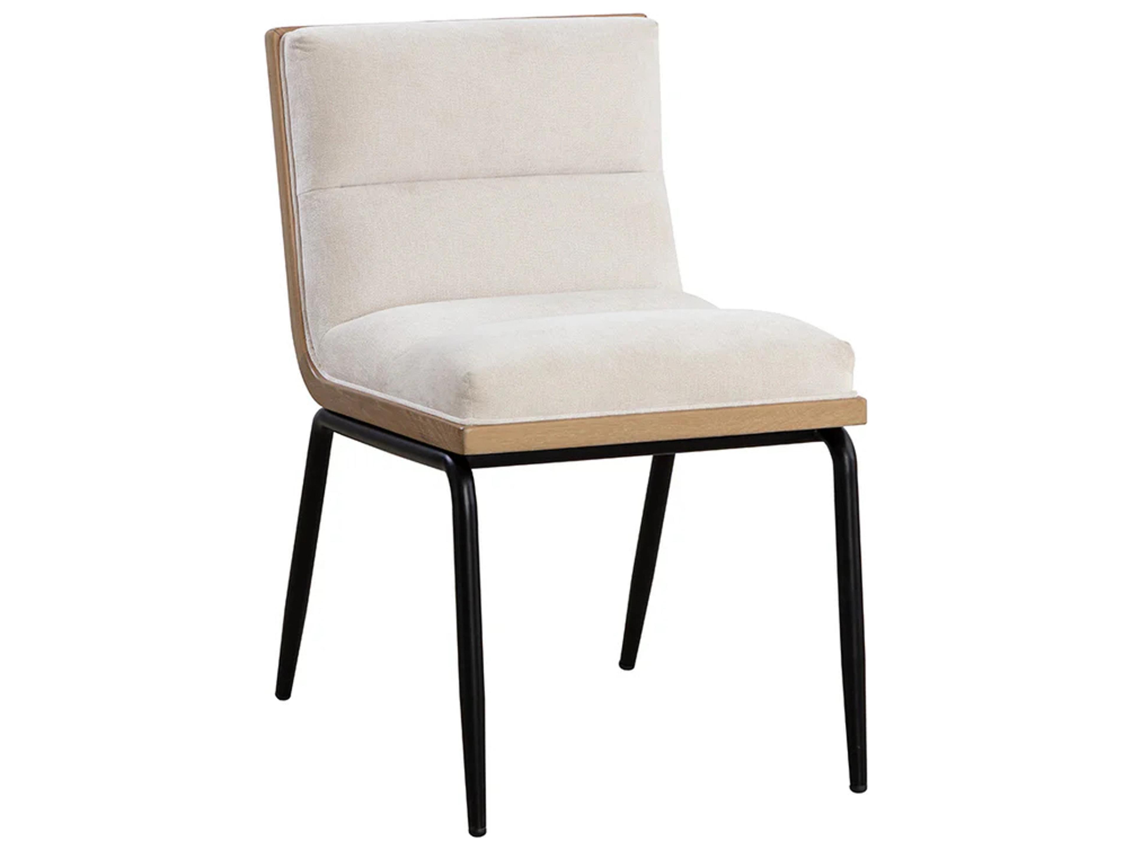 Sunpan Abilene White Upholstered Side Dining Chair
