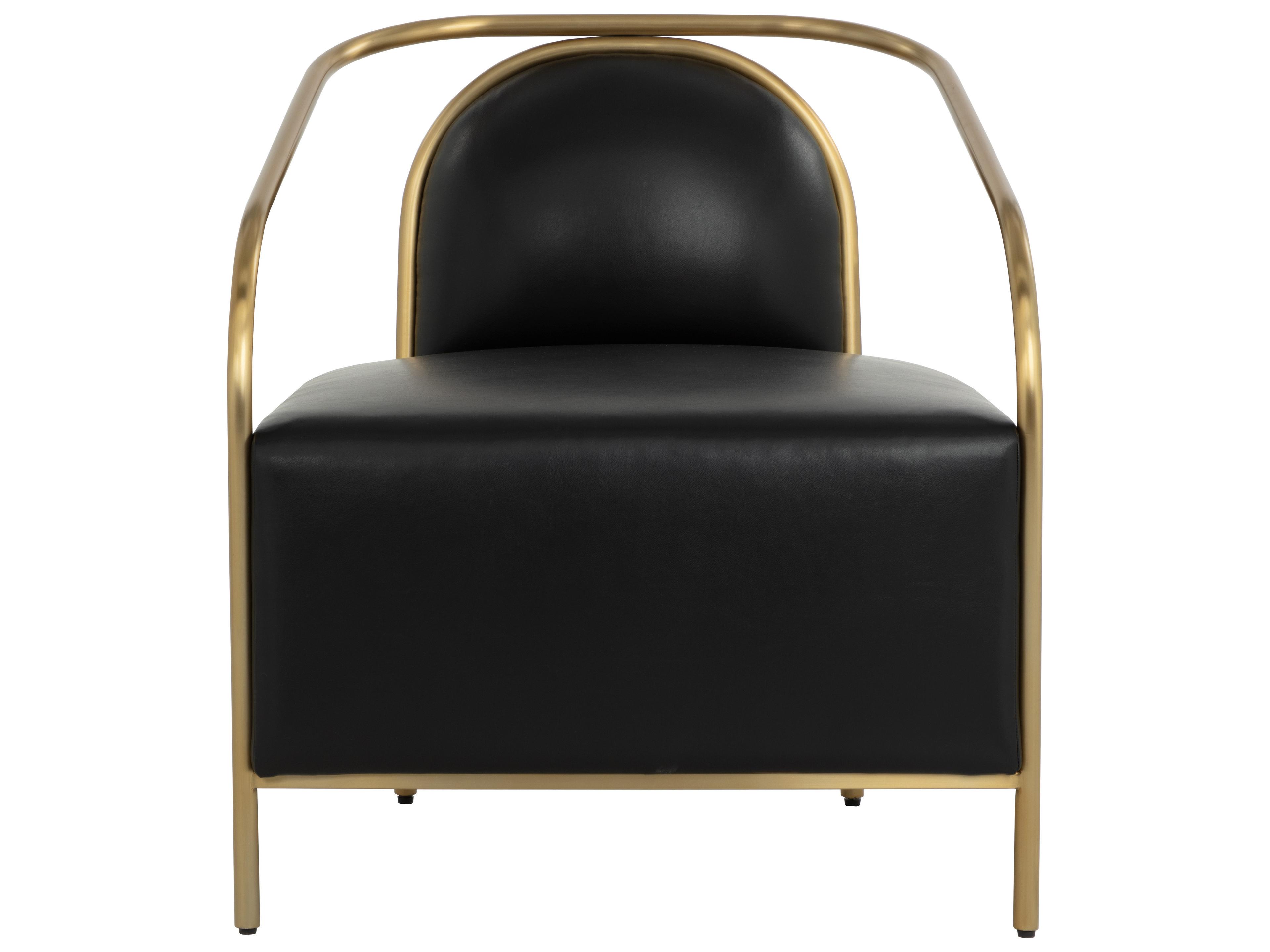 Sunpan Cicero Black Faux Leather Accent Chair