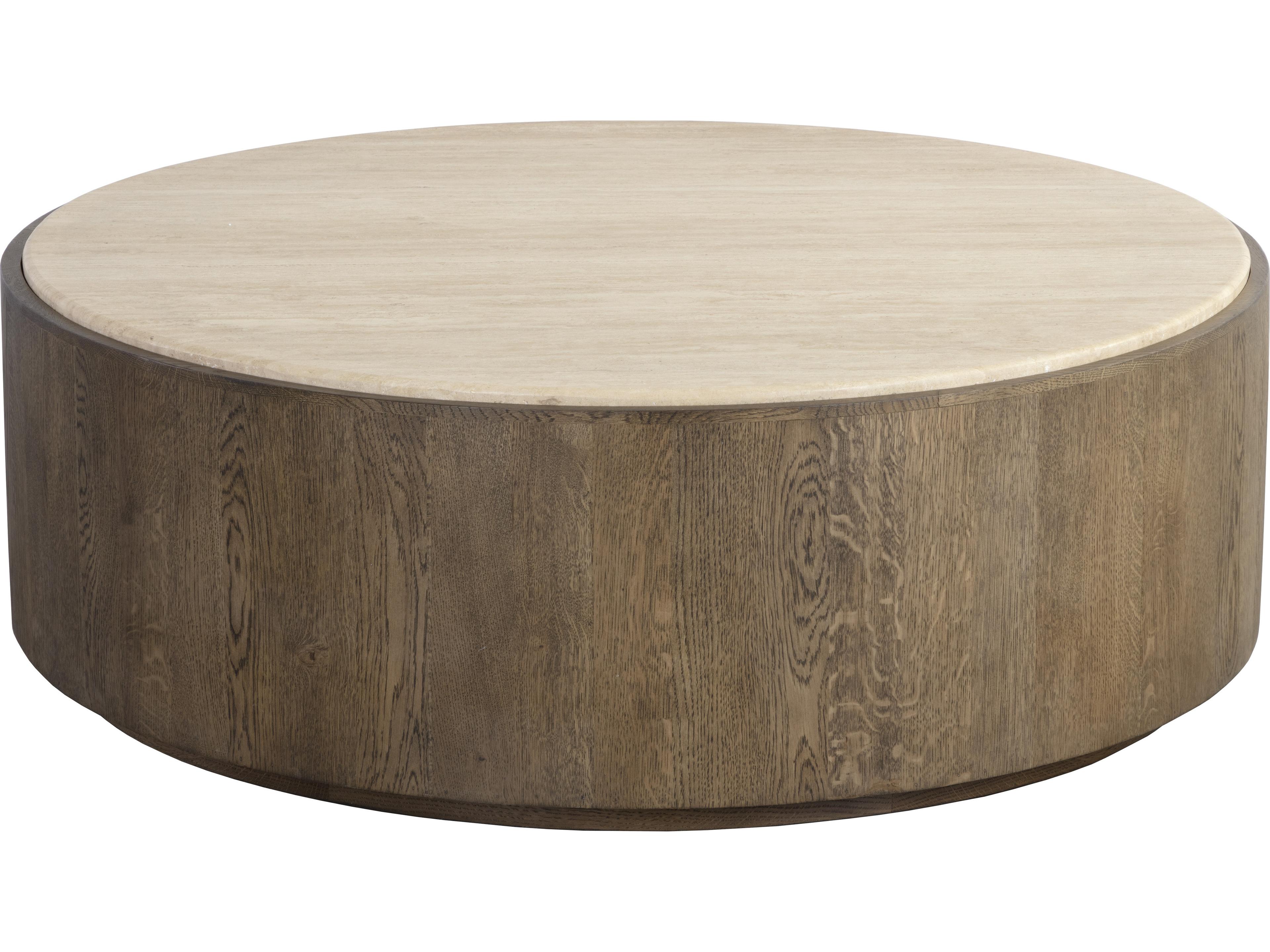 Sunpan Oberon Round Wood Natural Warm Oak Coffee Table