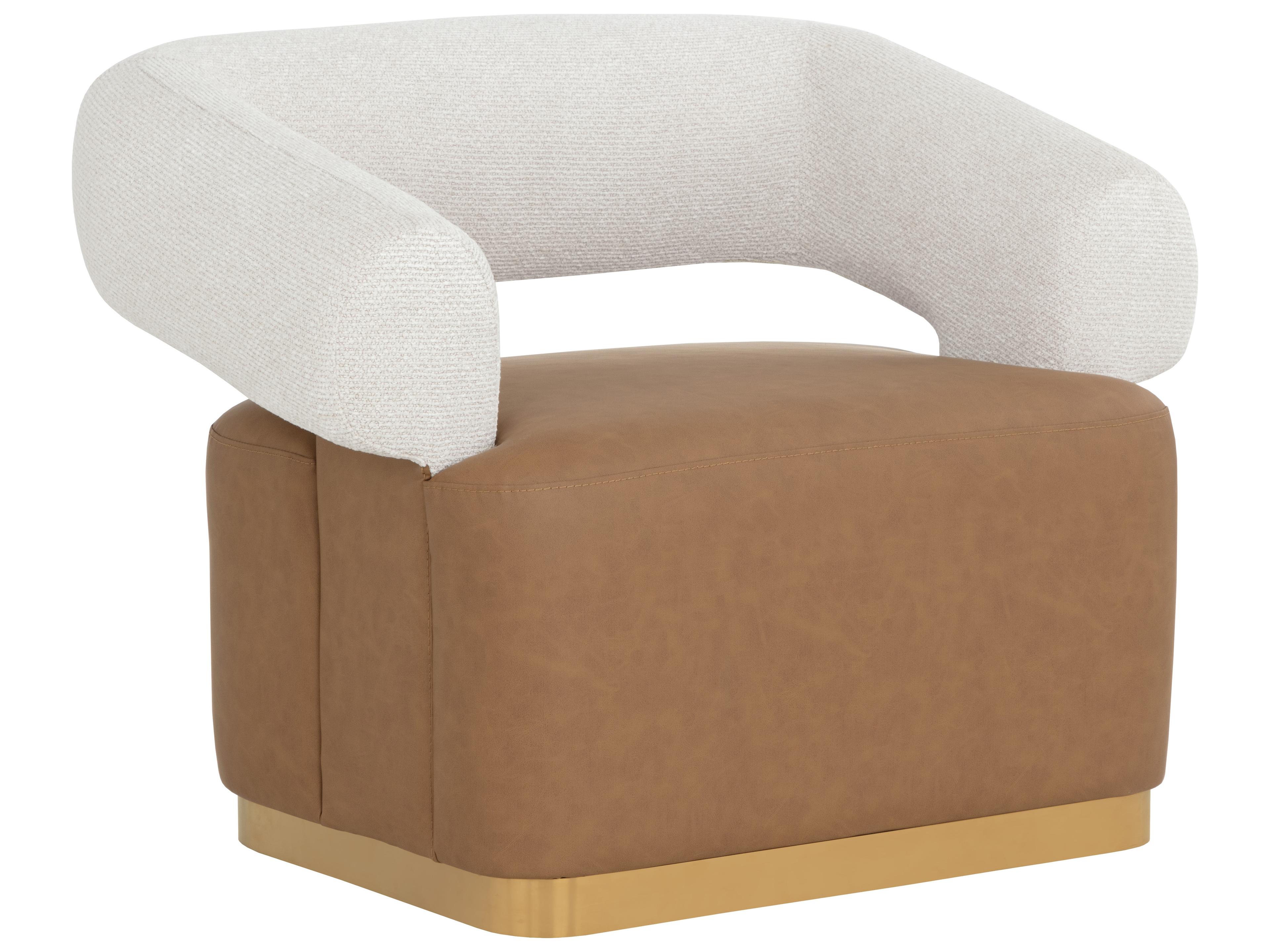 Sunpan Aggie Swivel Brown Accent Chair