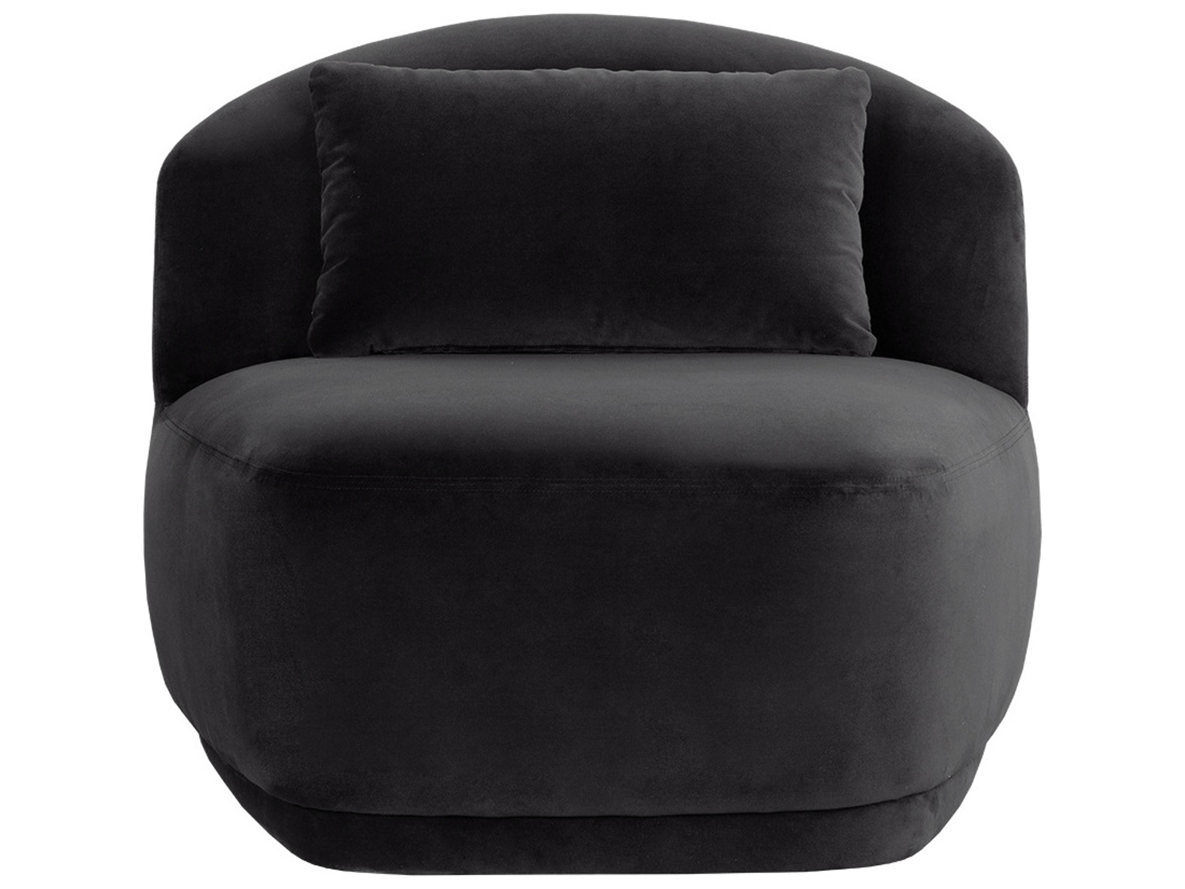 Sunpan Soraya Swivel Black Fabric Accent Chair